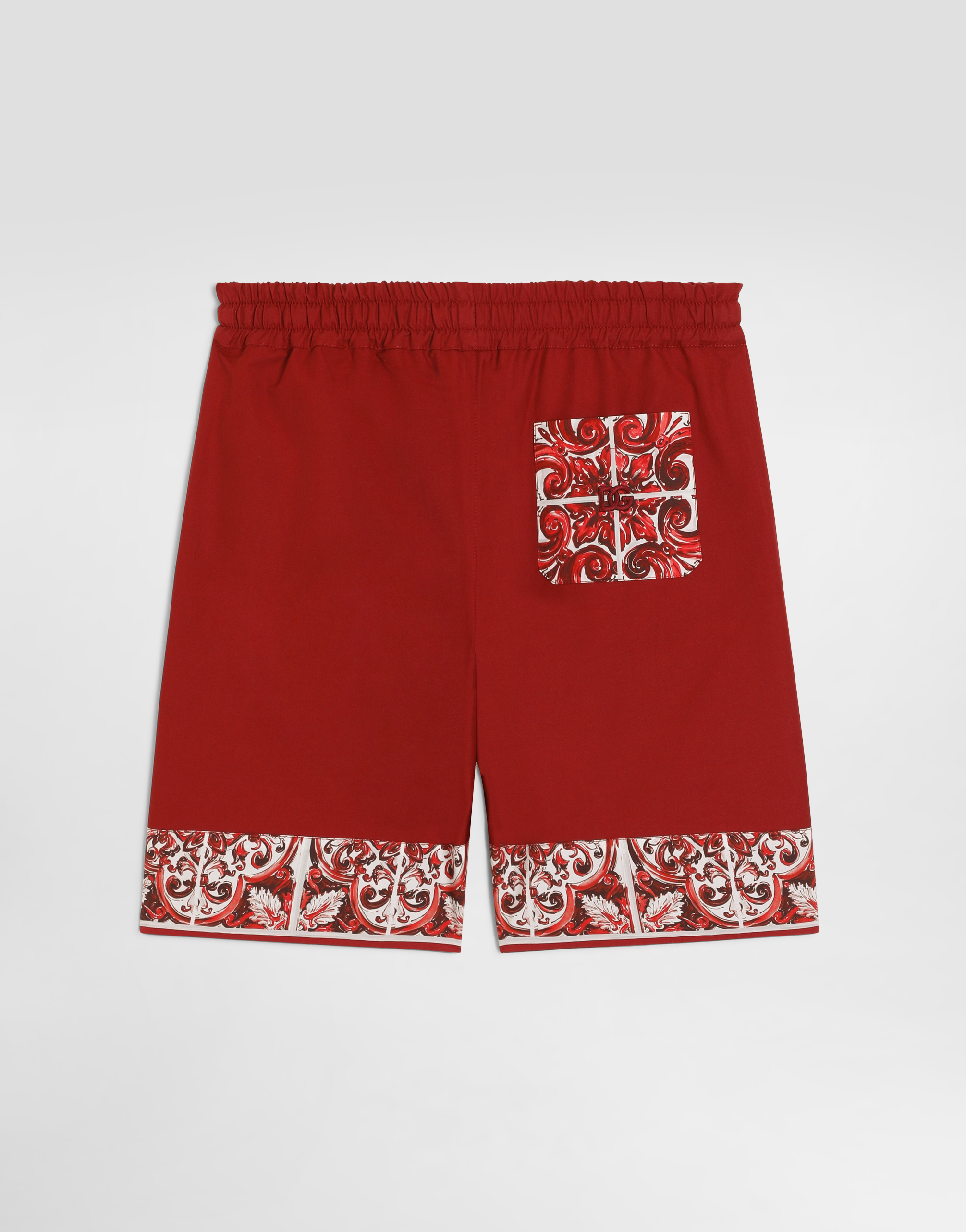  Dolce & Gabbana Bermuda En Popeline à Imprimé Majolique - Homme Pantalons Et Shorts Multicolore 10 Years 