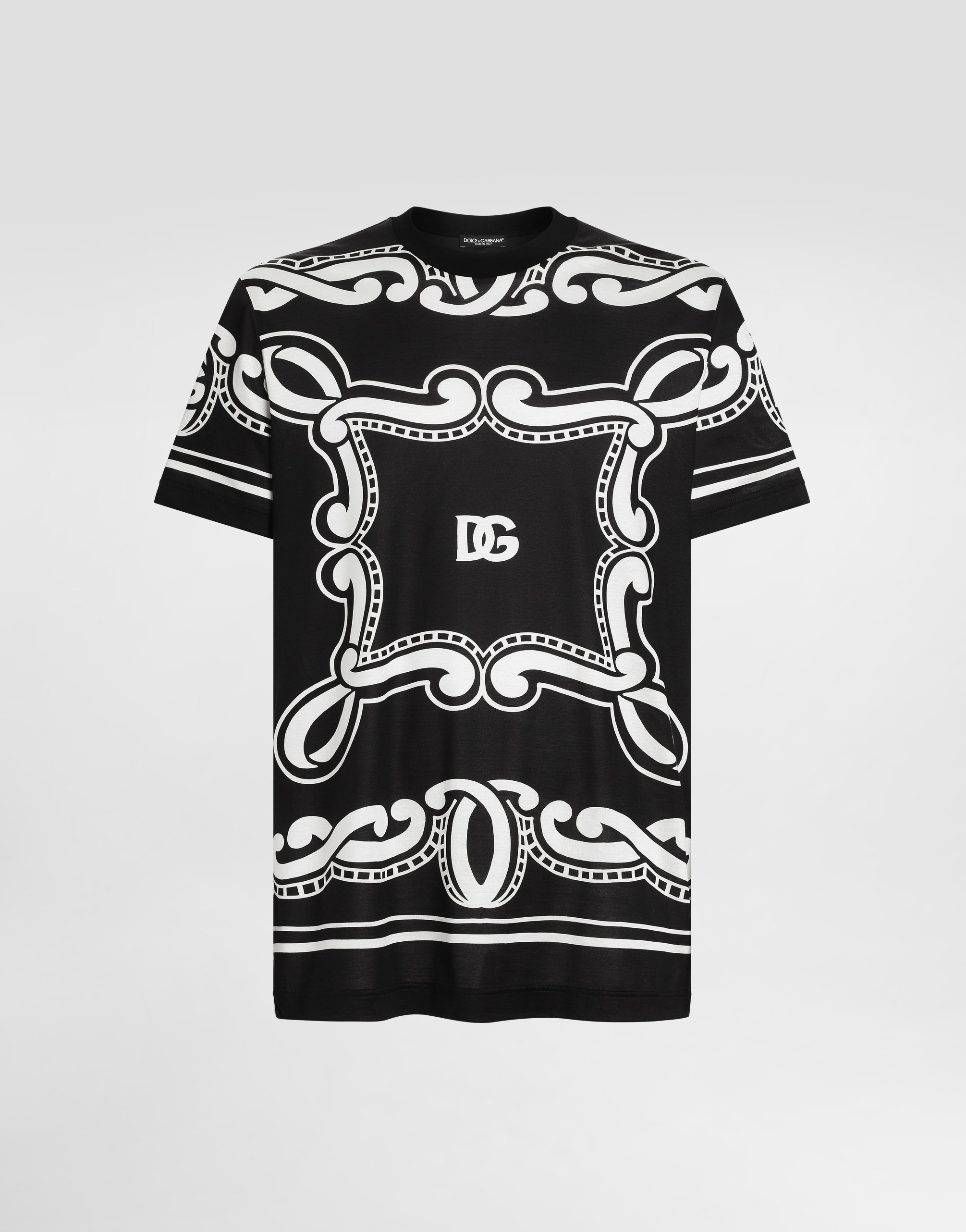 Silk T-shirt with bandanna print