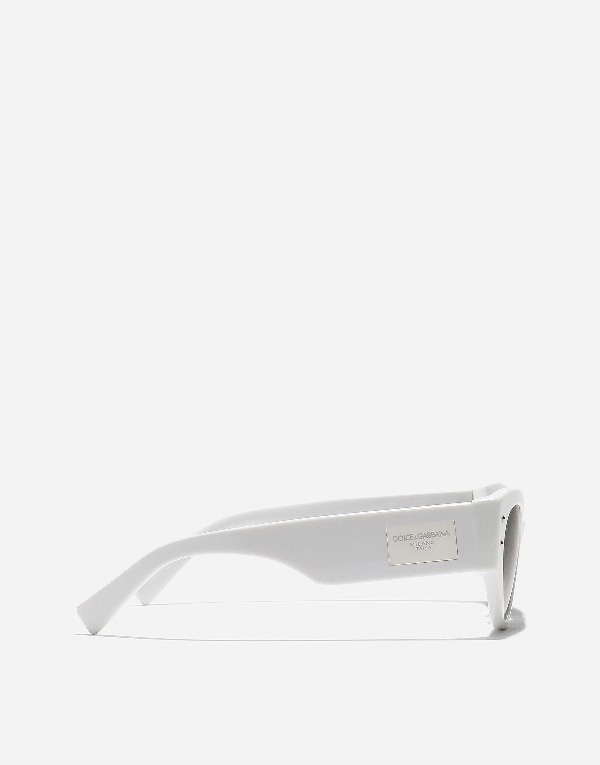 Dolce & Gabbana Dg Logo Plaque Sunglasses In White