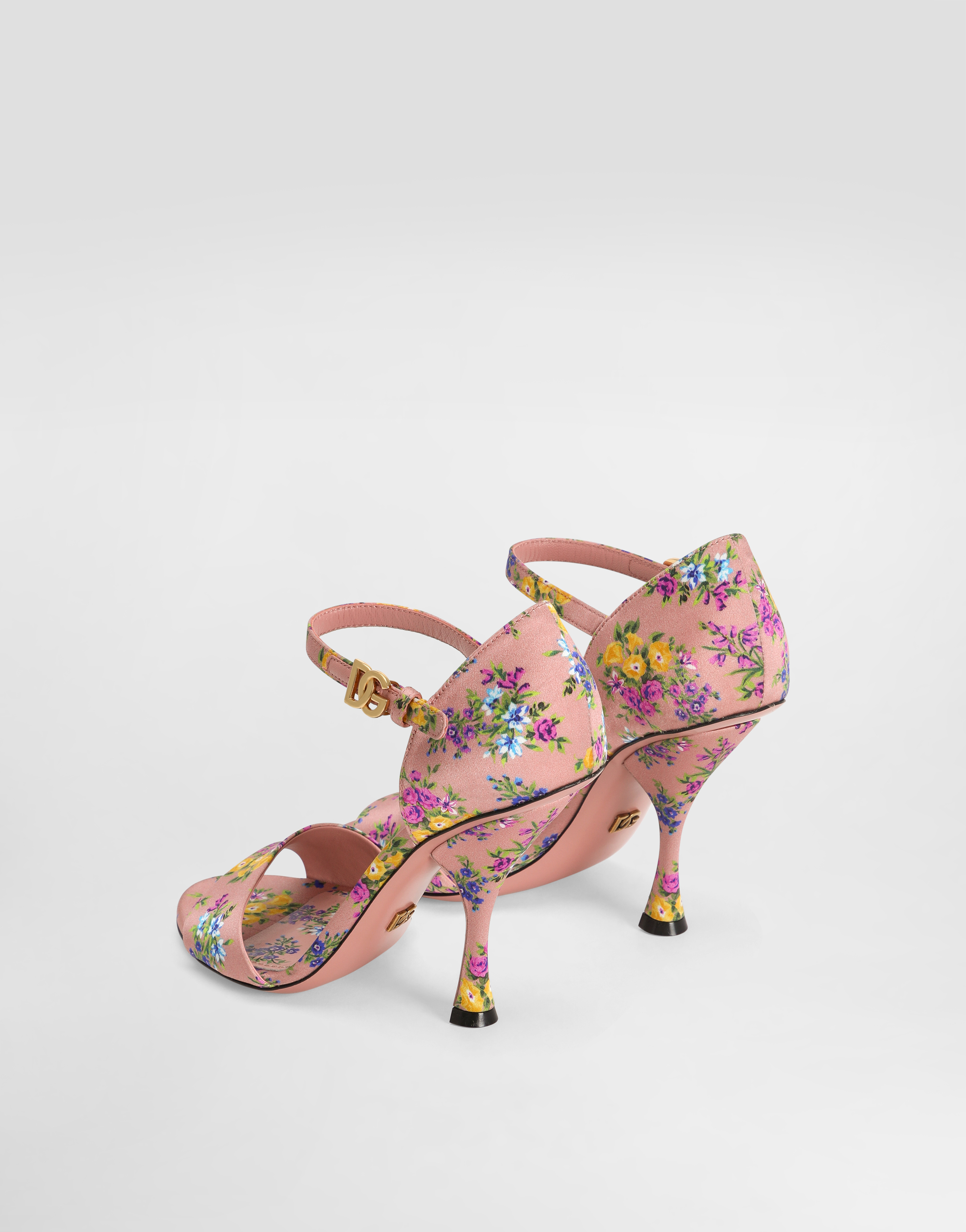  Dolce & Gabbana Dolce & Gabbana Keira Satin Sandal With Little Flowers Print - Woman Sandals And Wedges Multicolor 36.5 