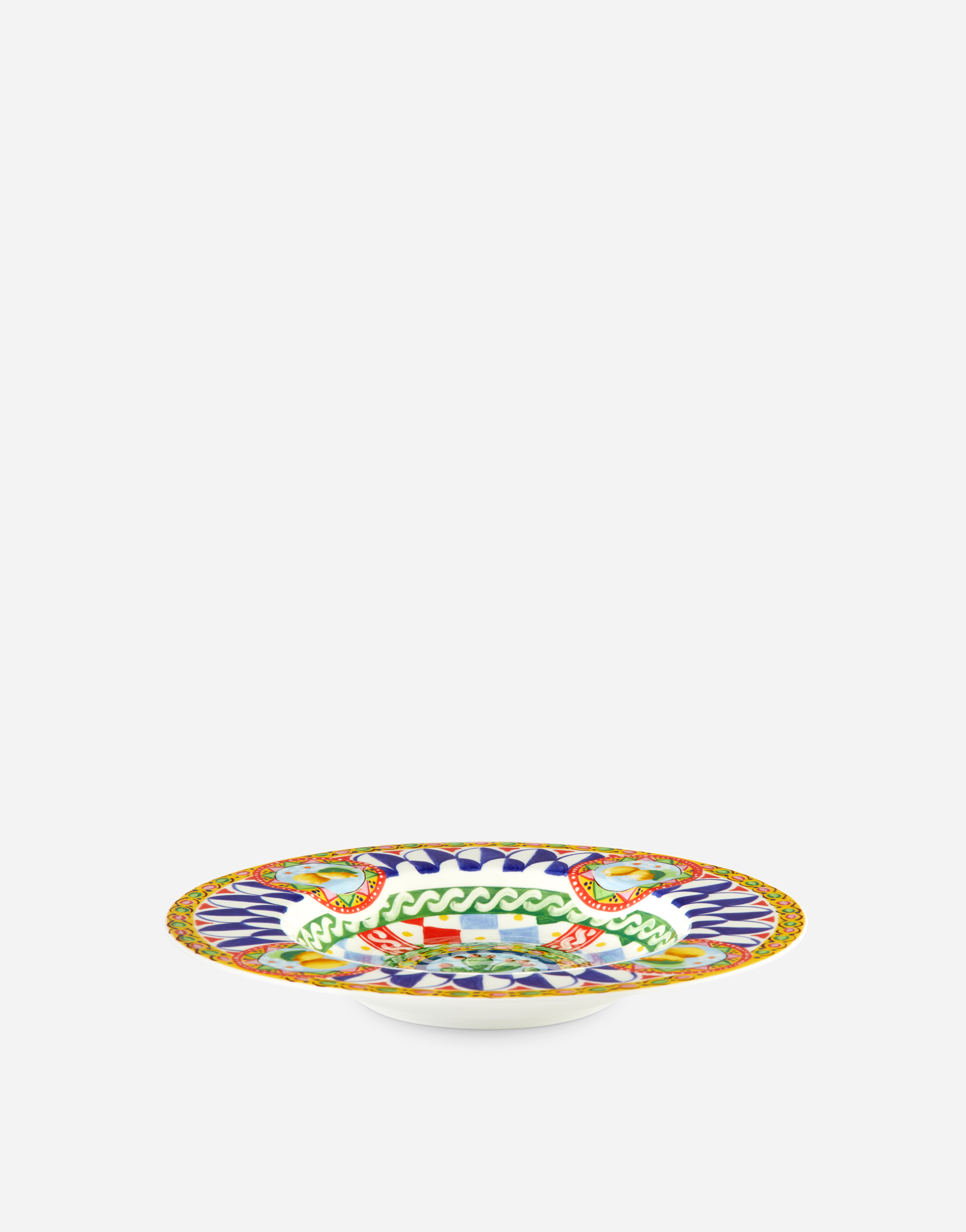 Shop Dolce & Gabbana Set 2 Soup Plates In Fine Porcelain In Multicolor