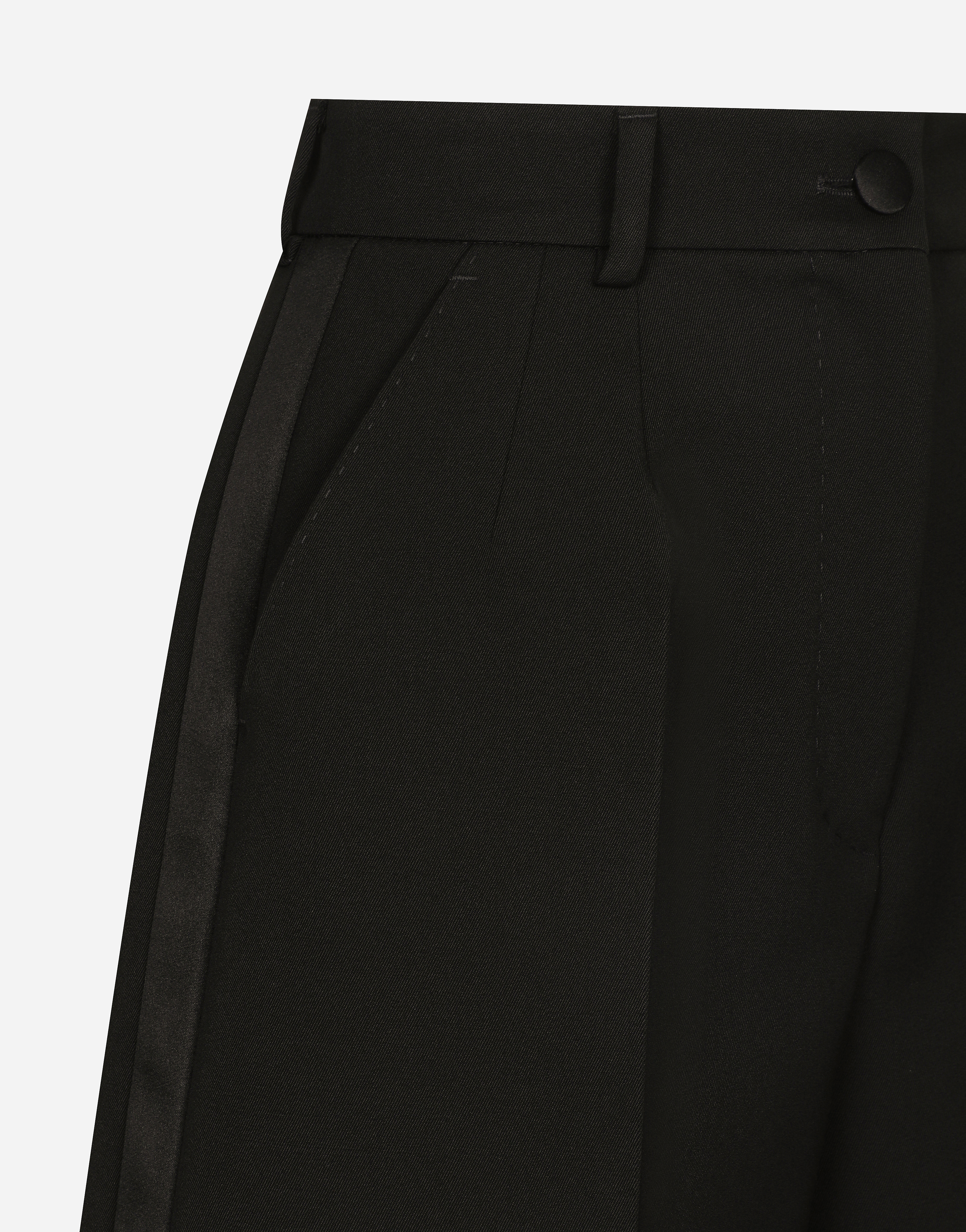 Wool gabardine tuxedo shorts