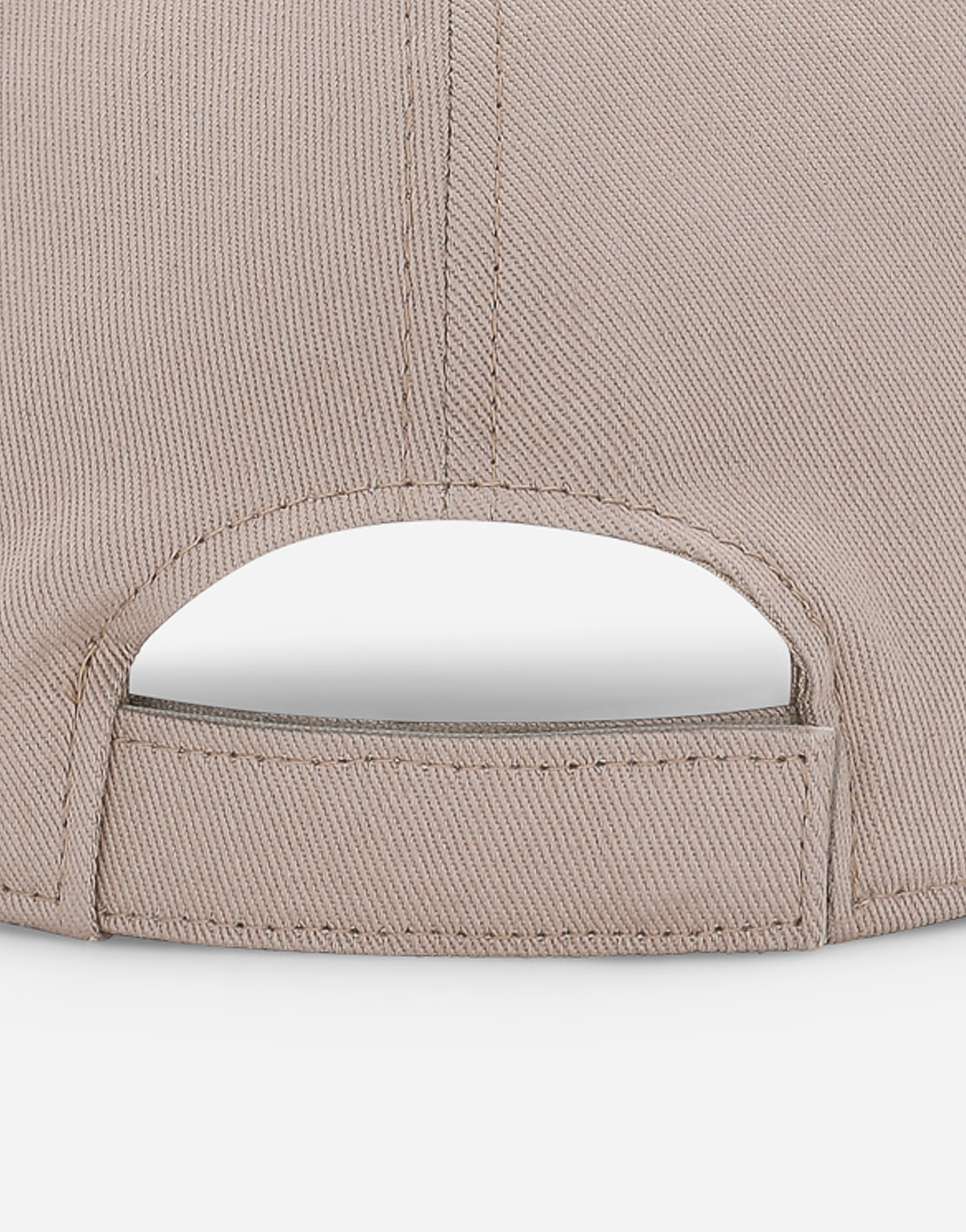 Dolce & Gabbana Gabardine Baseball Cap With Dg Logo In Beige