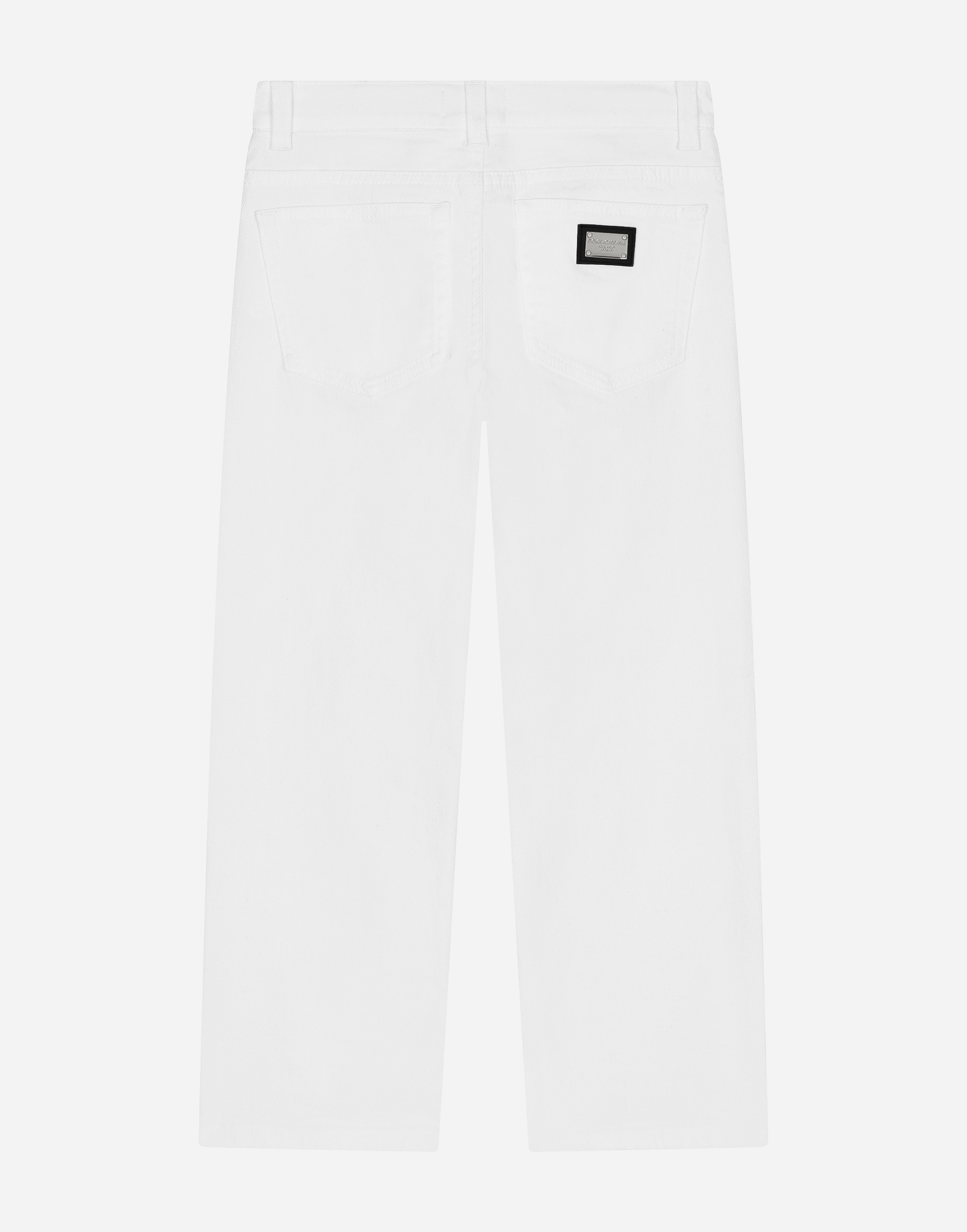 Dolce & Gabbana Pantalone 5 Tasche In Denim Con Strappi In Multicolor