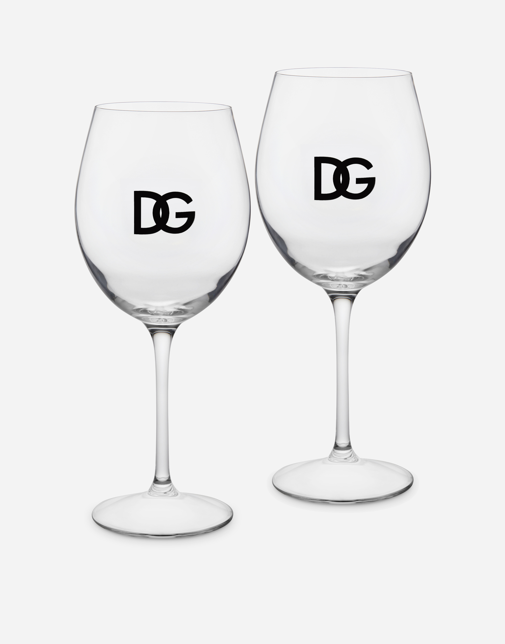 Dolce & Gabbana Set 2 Wine Glasses In Multicolor