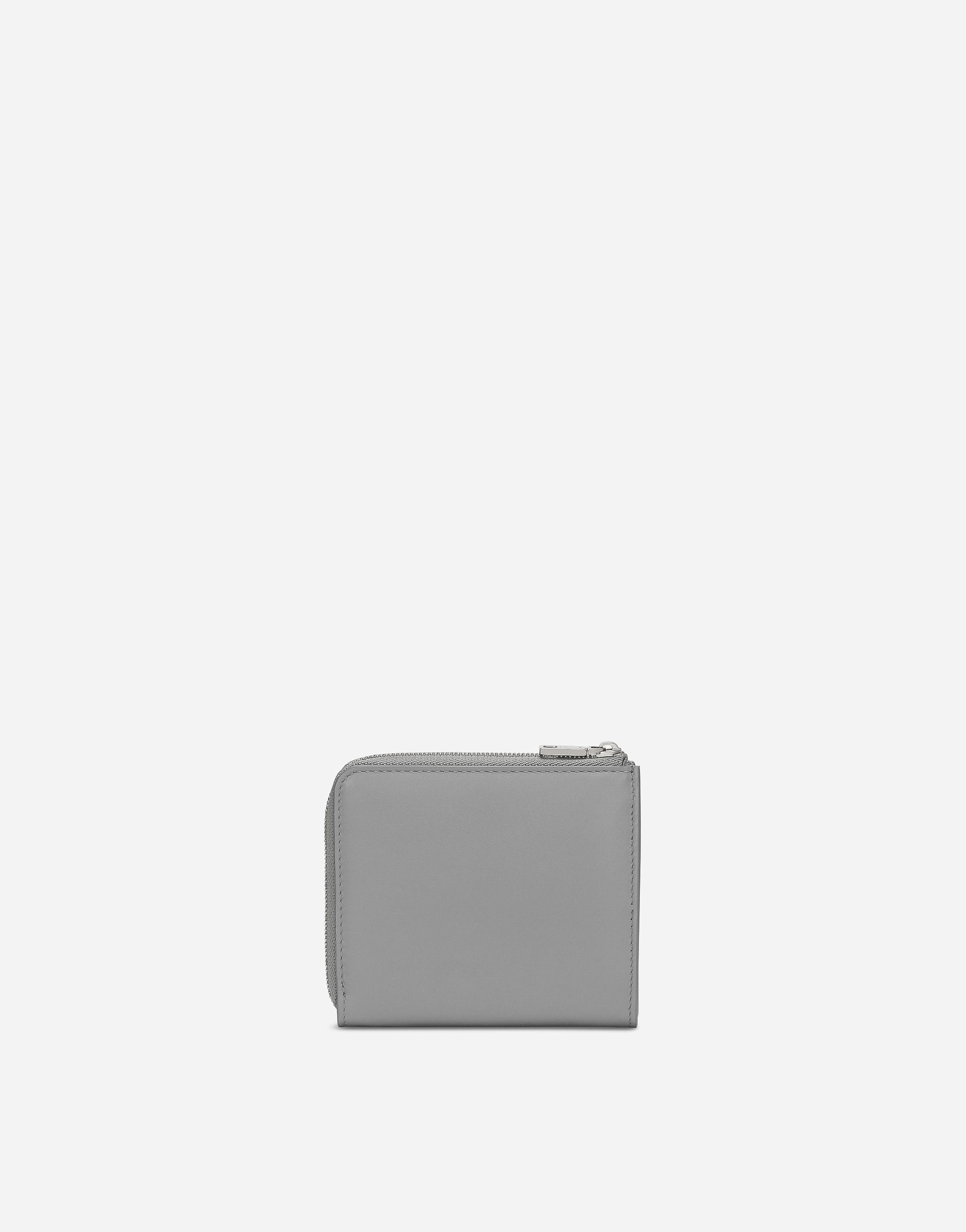 Shop Dolce & Gabbana Calfskin Card Holder In Grey