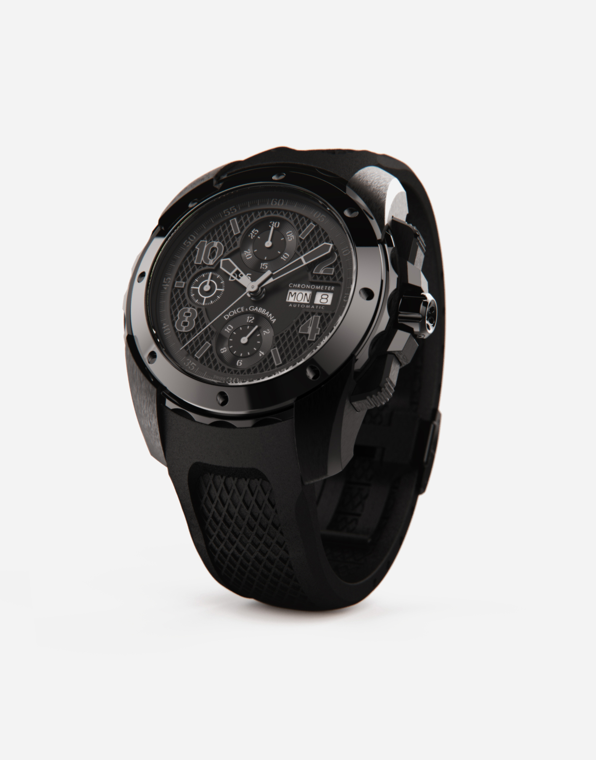 Shop Dolce & Gabbana Ds5 Watch In Steel With Pvd Coating In Black