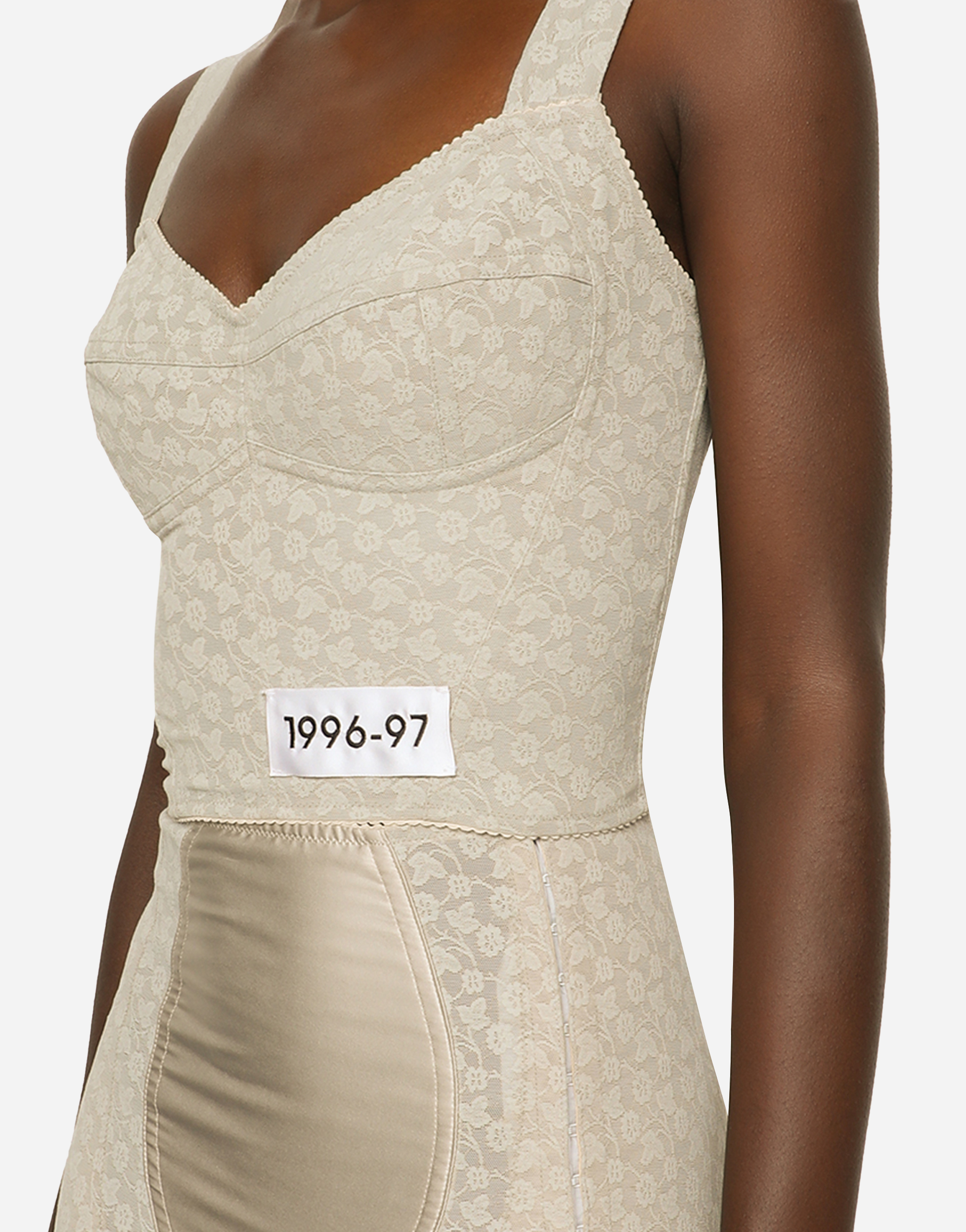 DOLCE & GABBANA FLORAL JACQUARD MARQUISETTE AND SATIN LEGGINGS