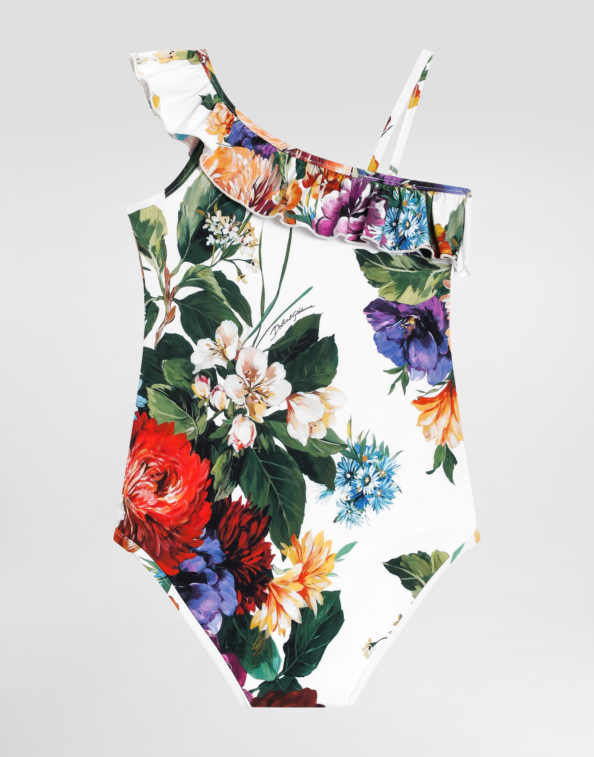 Dolce & Gabbana Flower-print One-piece Swimsuit In Multi