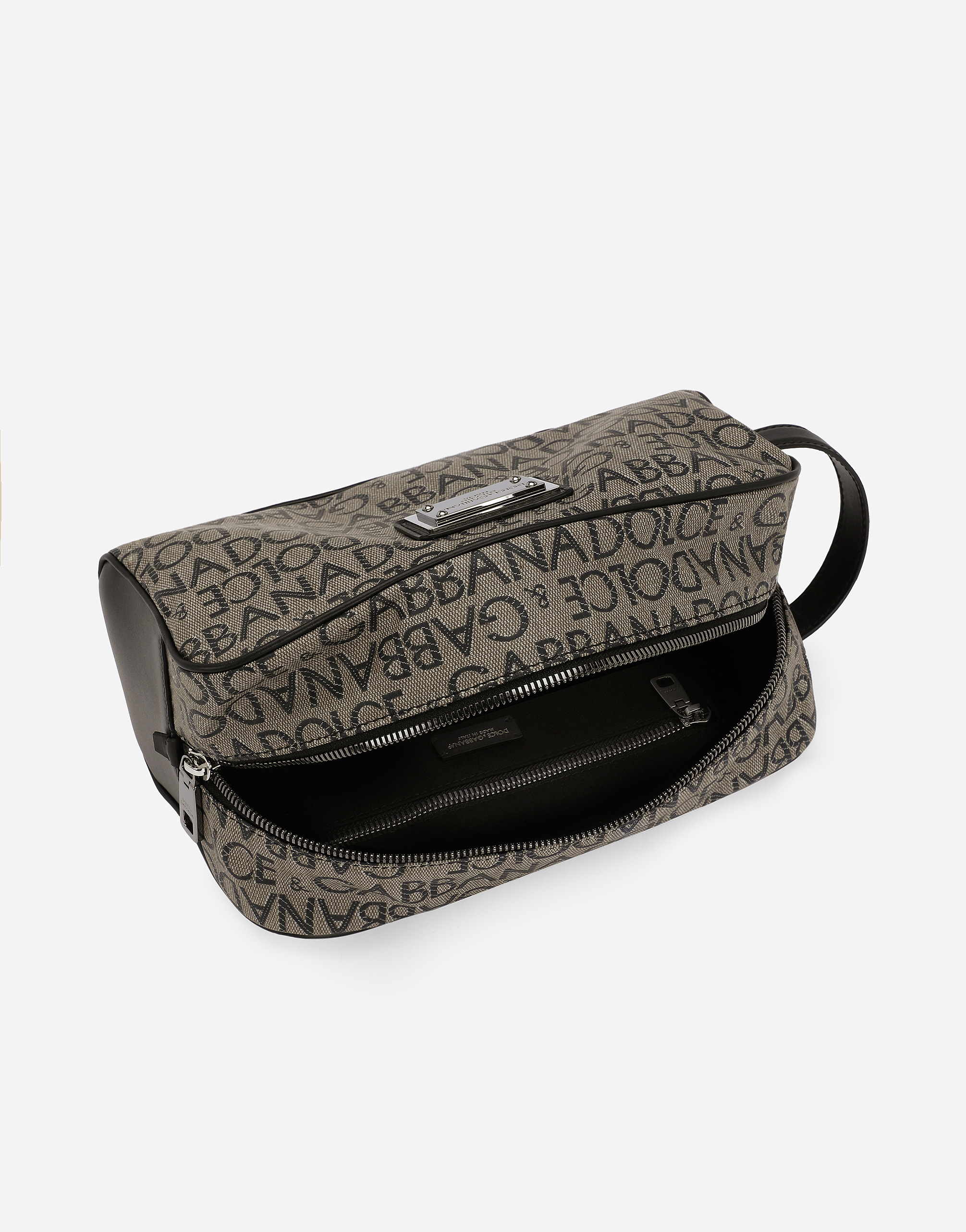 DOLCE & GABBANA COATED JACQUARD TOILETRY BAG