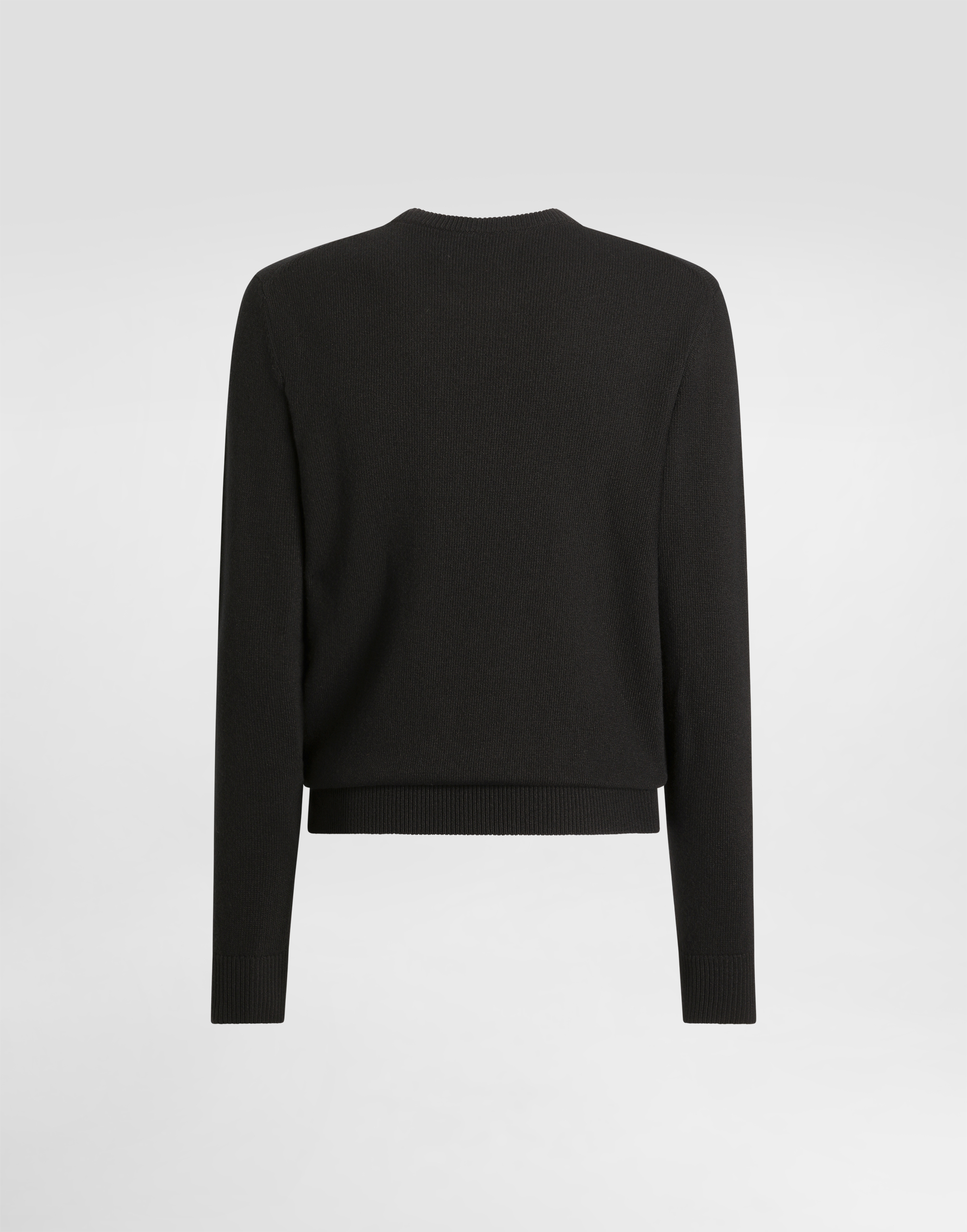  Dolce & Gabbana Rundhalspullover Wolle Mit Stickerei - Mann Strickwaren Schwarz 60 