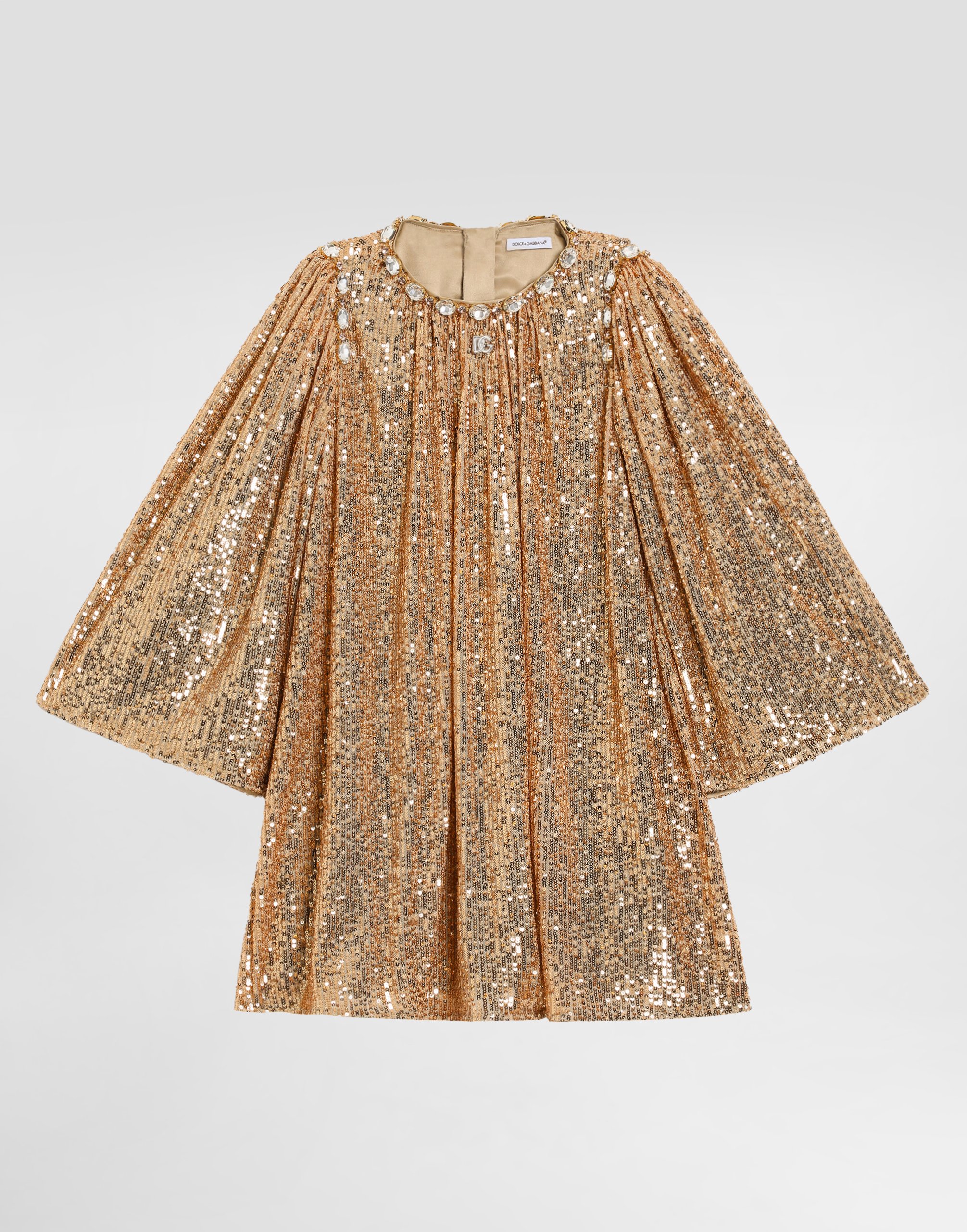 Dolce & Gabbana Abito Maniche Lunghe In Gold