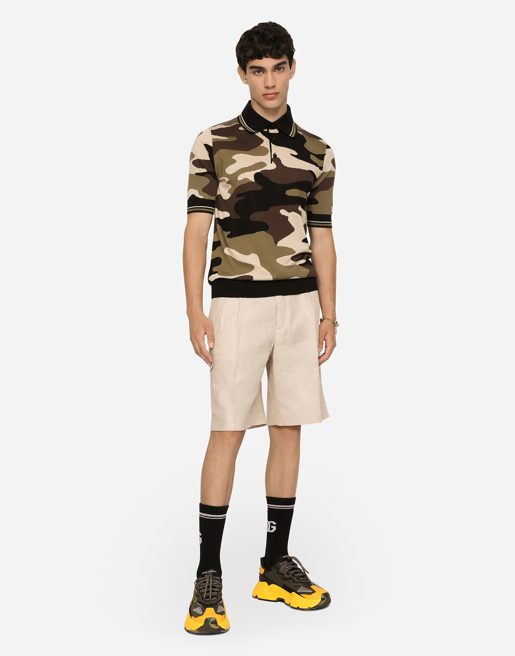 DOLCE & GABBANA BERMUDA CARGO SHORTS IN LINEN