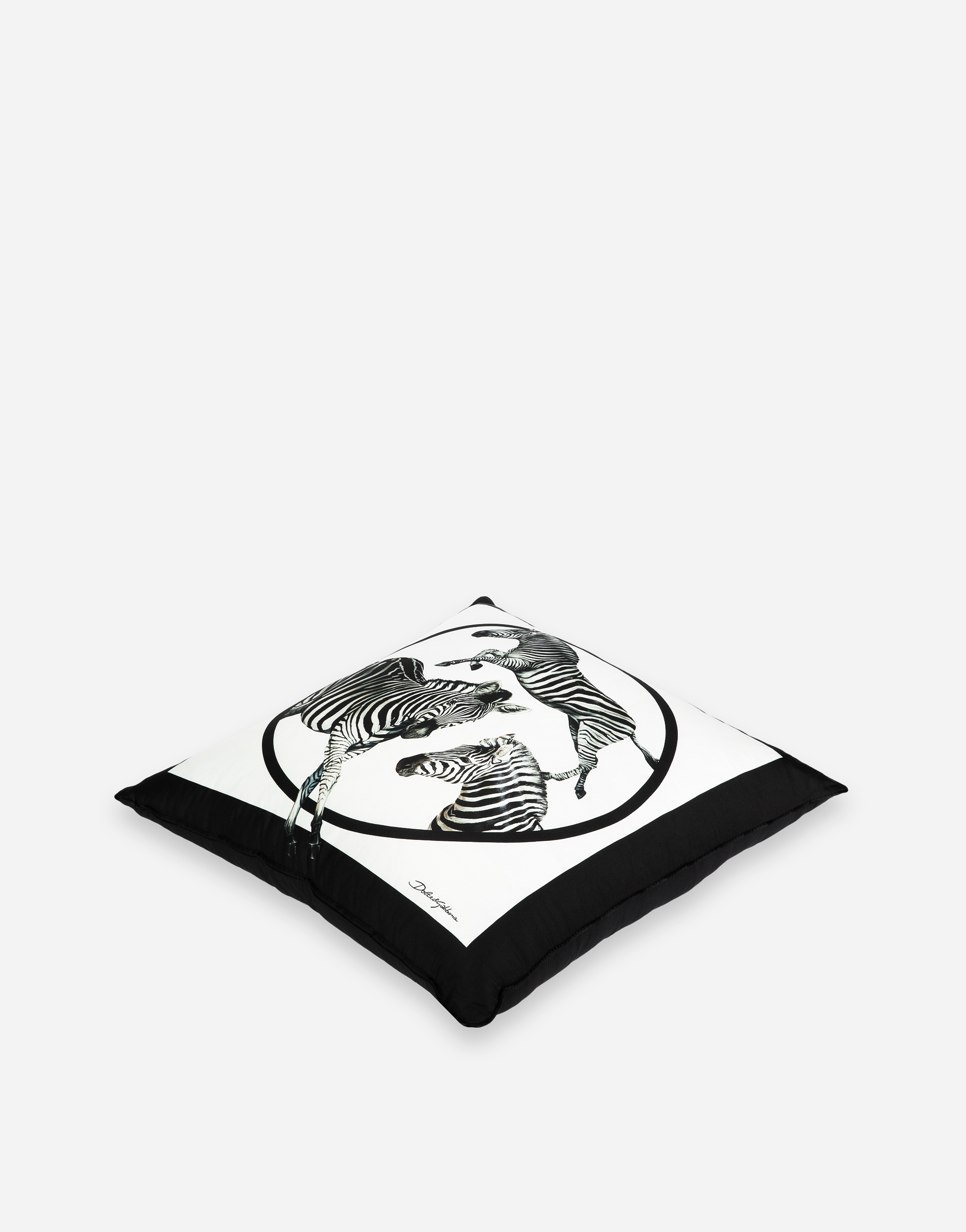 Dolce & Gabbana Silk Twill Cushion Medium Multicolor Unisex Onesize In Multicolor