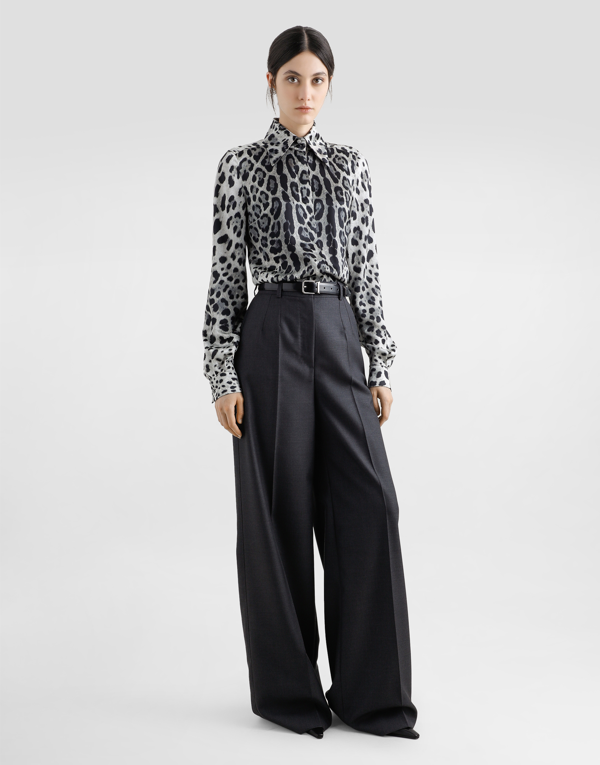 Dolce & Gabbana Leopard-print Silk Satin Shirt In Animal Print