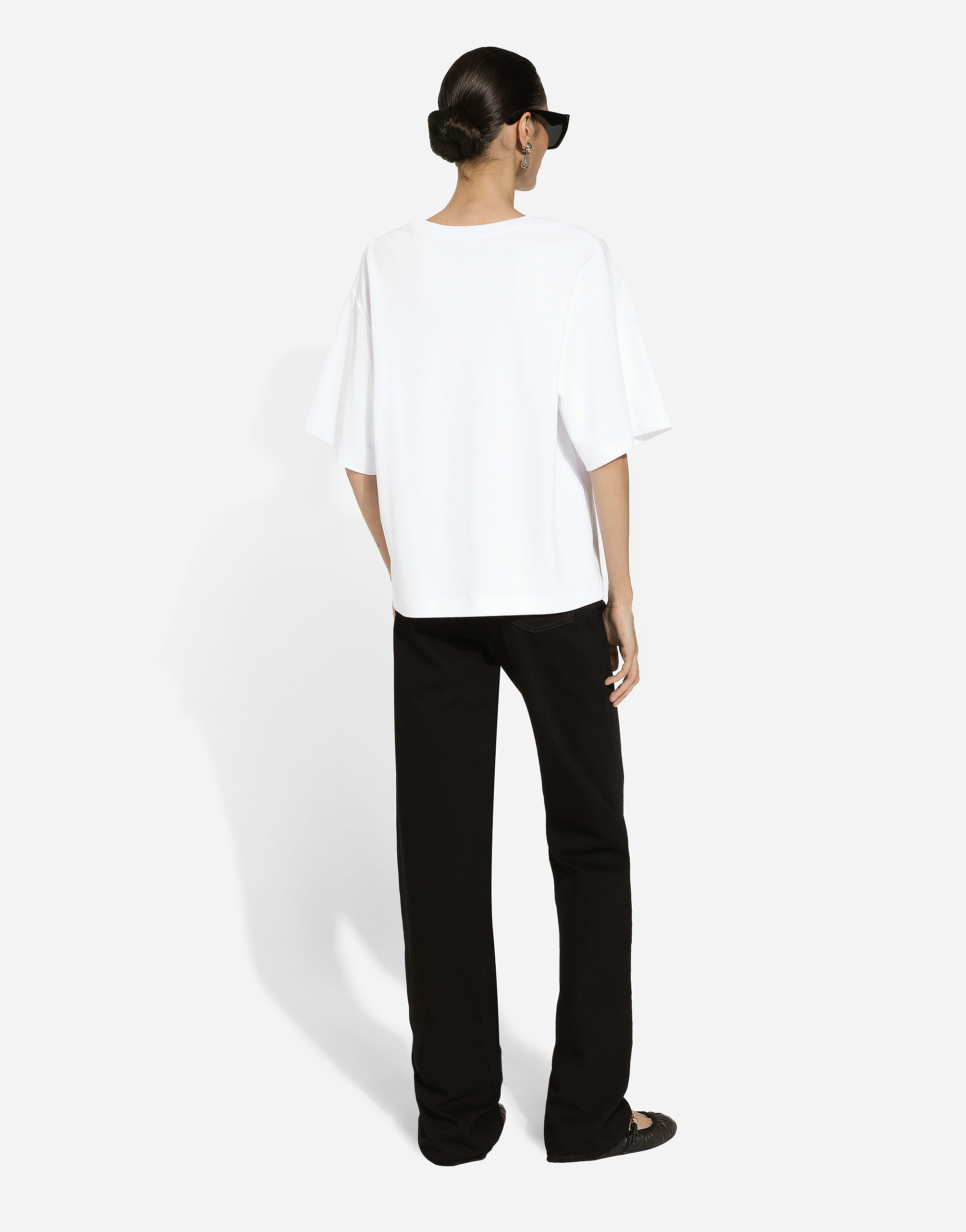 Dolce & Gabbana Monogram Embroidered Crewneck T-shirt In White