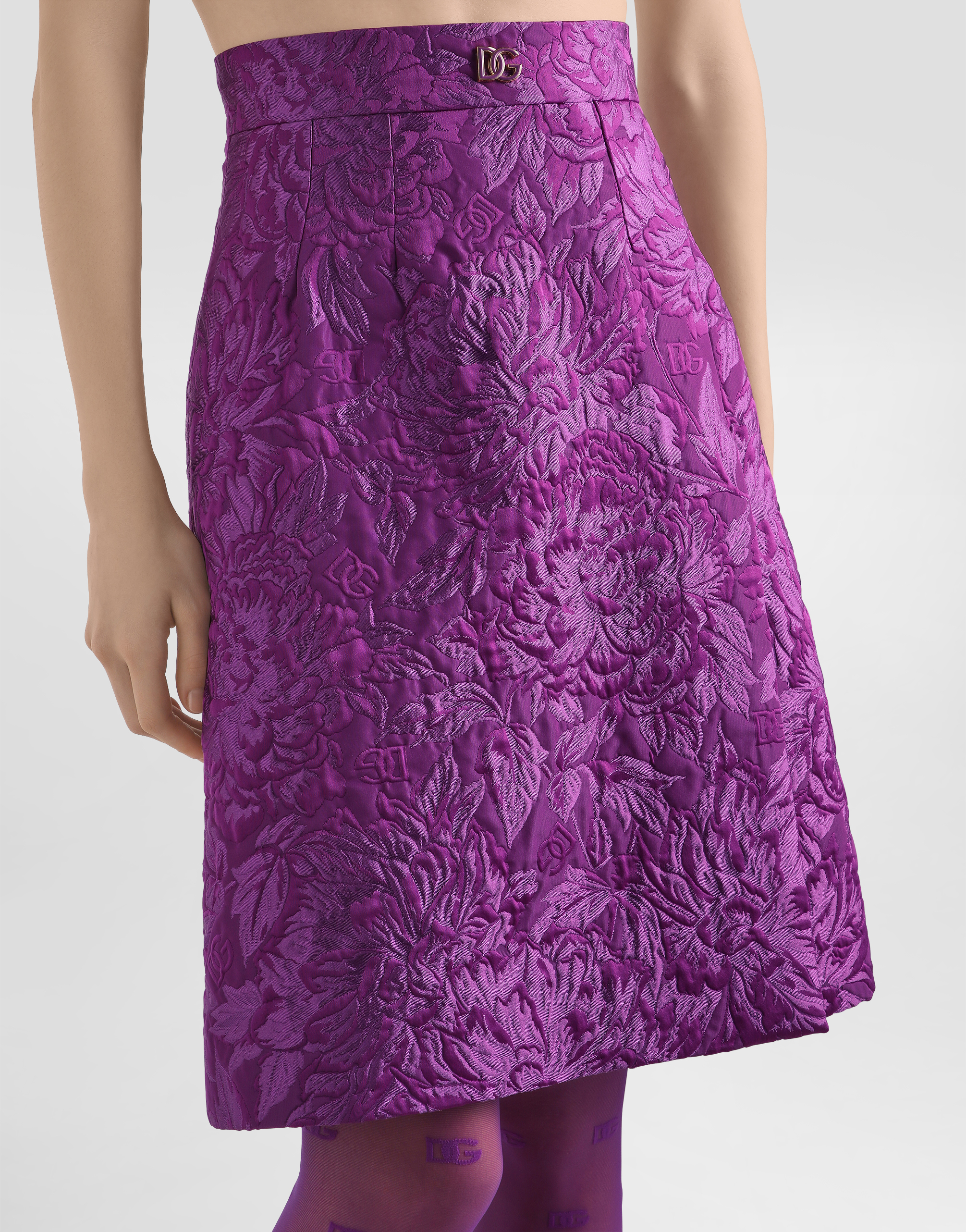 Peony brocade skirt