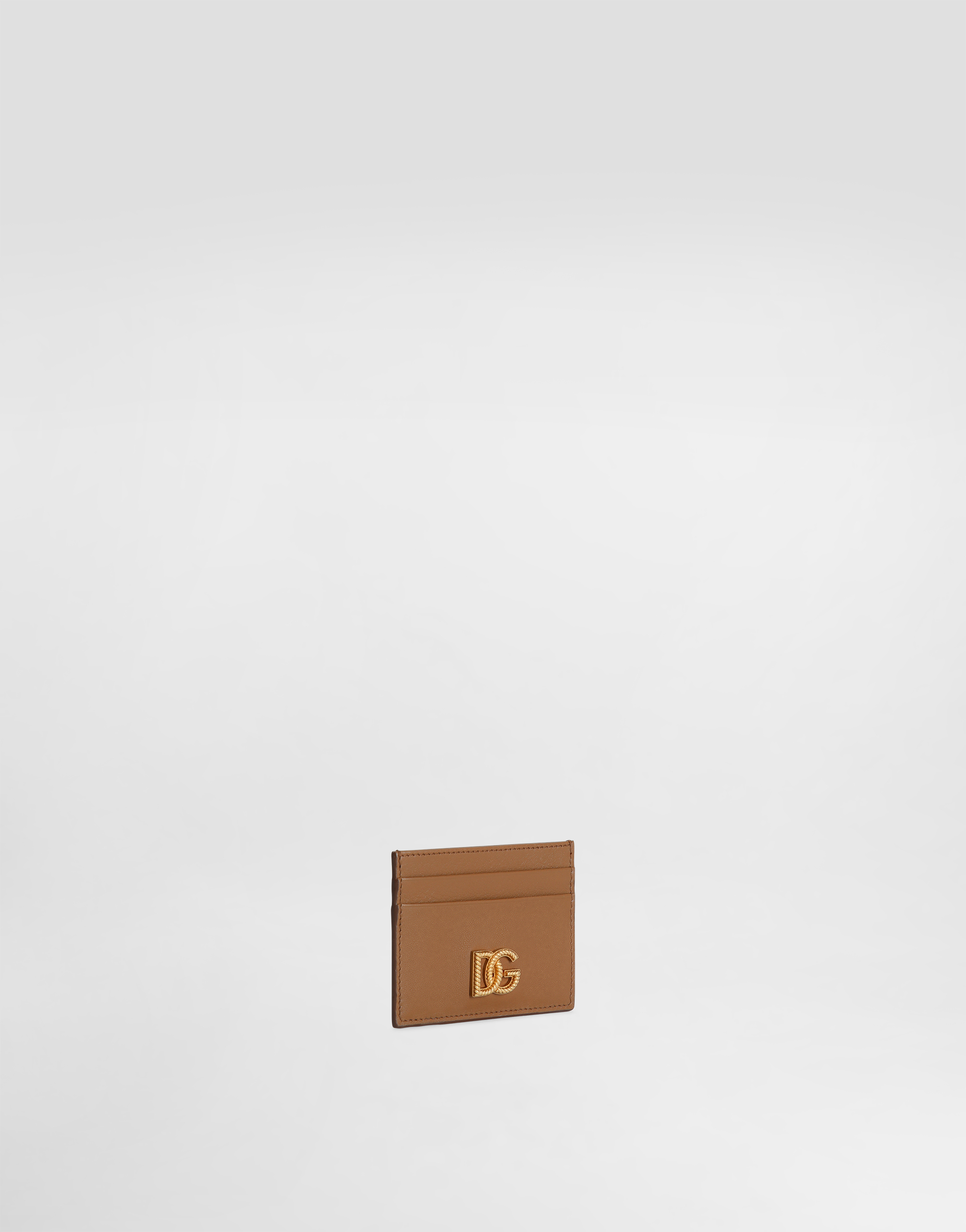  Dolce & Gabbana Dolce & Gabbana Woven Dg Logo Card Holder - Woman Wallets And Small Leather Goods Brown Leather Onesize 