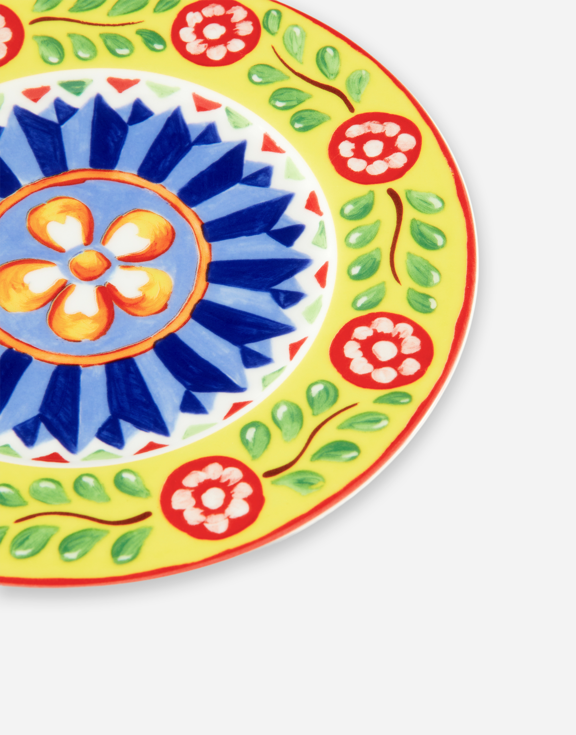 Dolce & Gabbana Set 2 Bread Plates In Fine Porcelain Multicolor Unisex Onesize In Multicolor