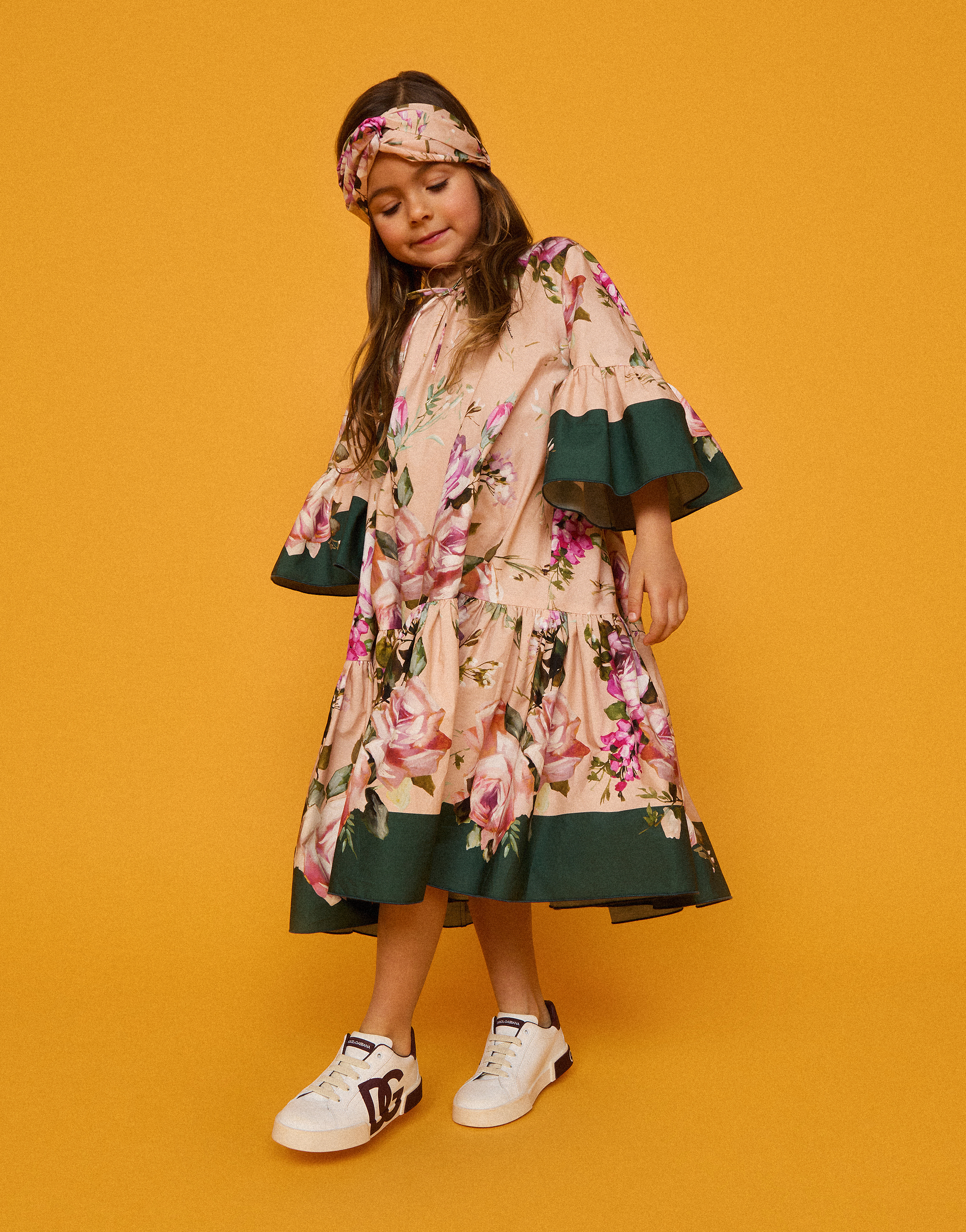 DOLCE & GABBANA PORTOFINO LIGHT SNEAKERS WITH DG LOGO PRINT