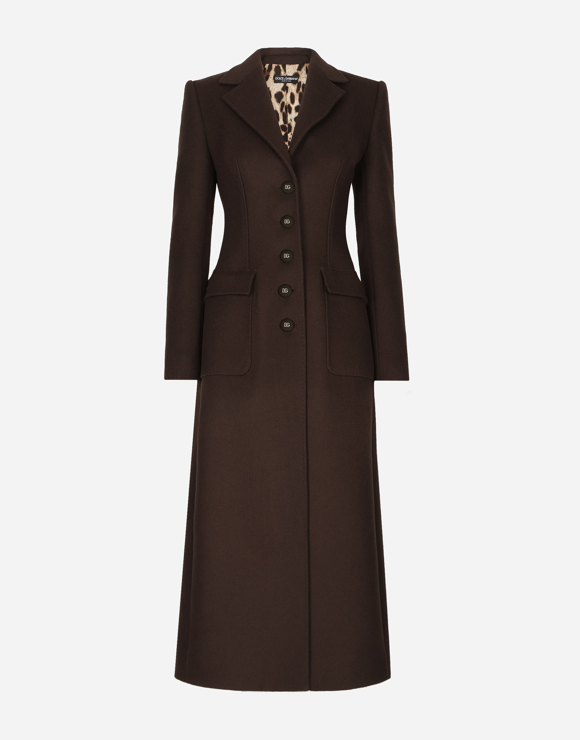 Dolce & Gabbana Long Single-breasted Wool And Cashmere Coat In Brown