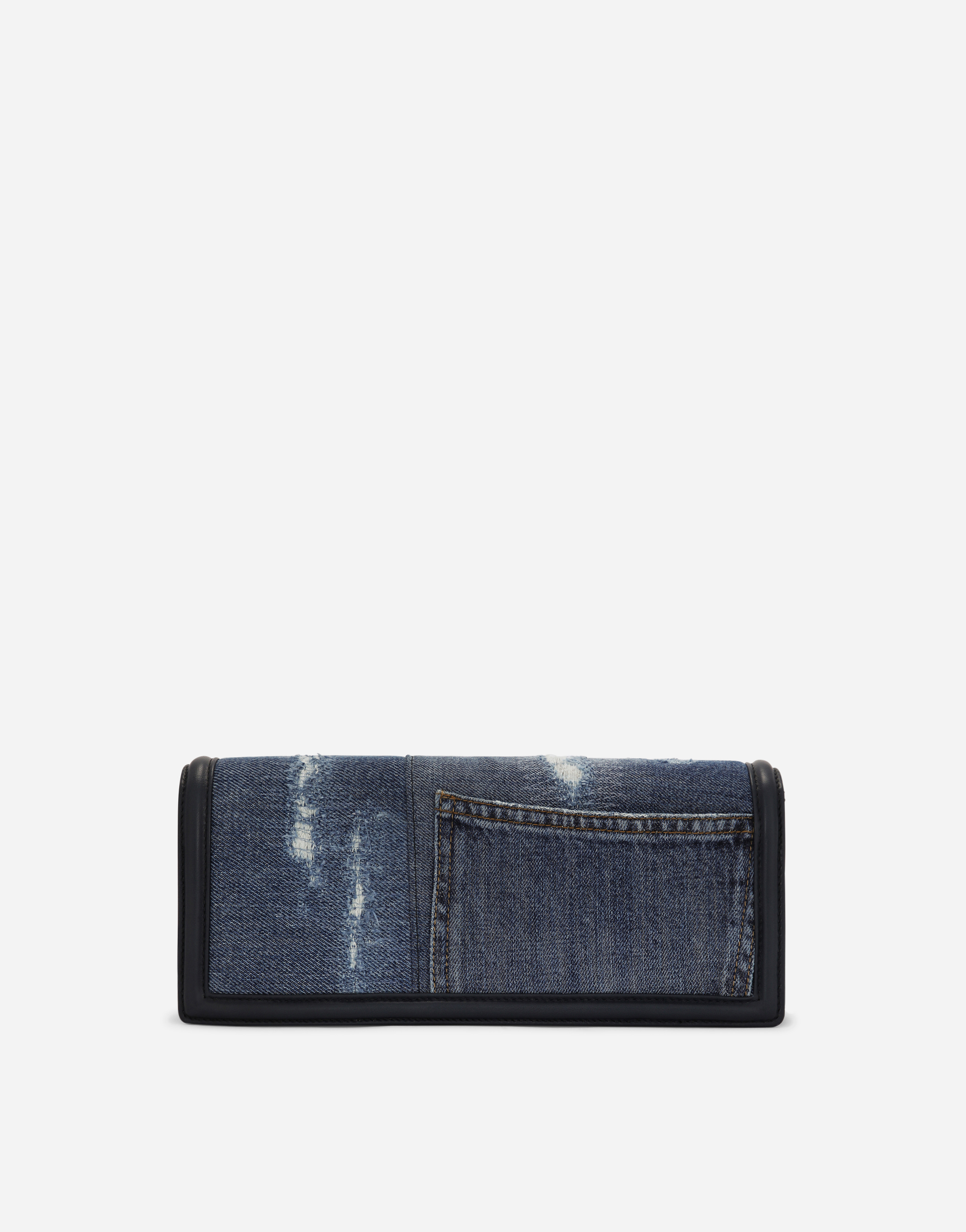 DOLCE & GABBANA PATCHWORK DENIM DEVOTION BAGUETTE BAG