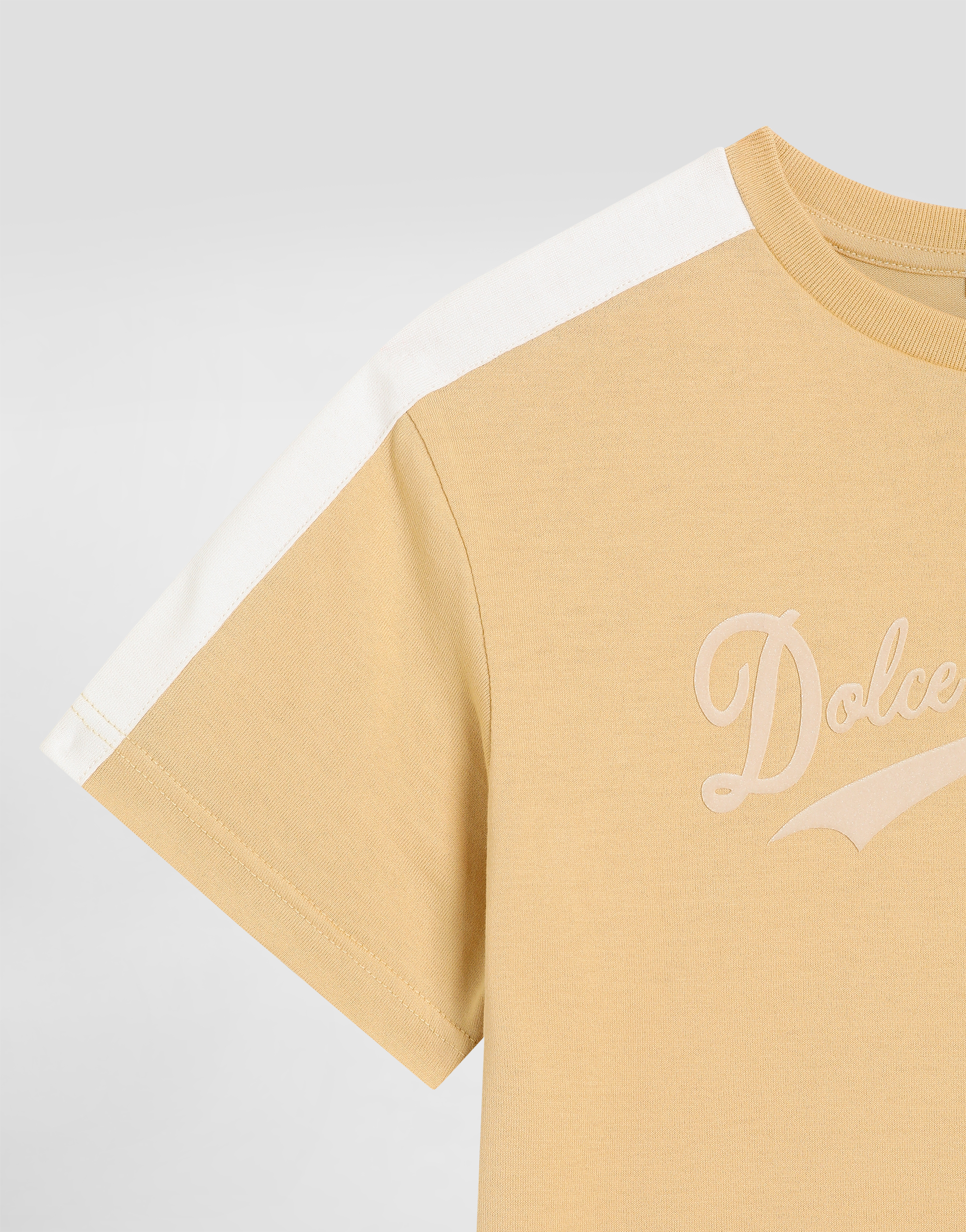 Dolce & Gabbana Shoulder Stripe T-shirt In Yellow