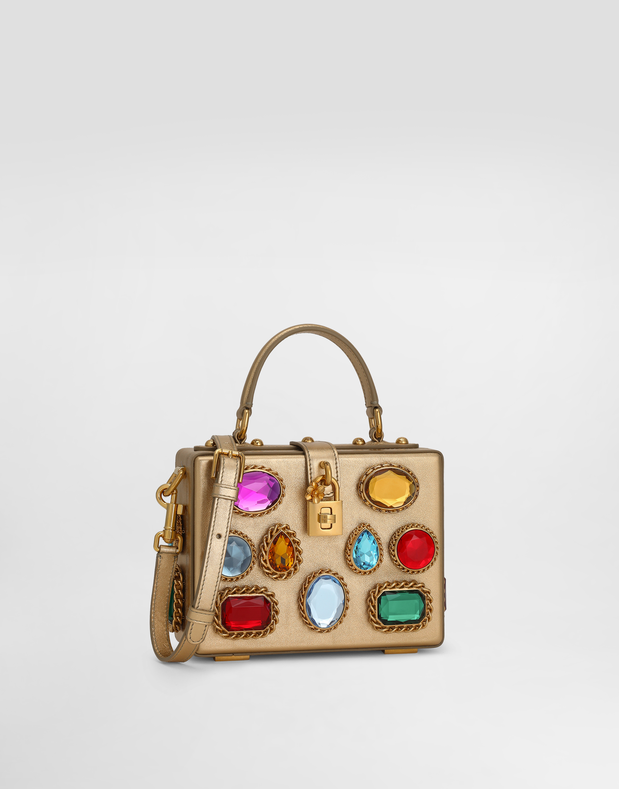 Dolce & Gabbana Dolce Box Handbag In Gold