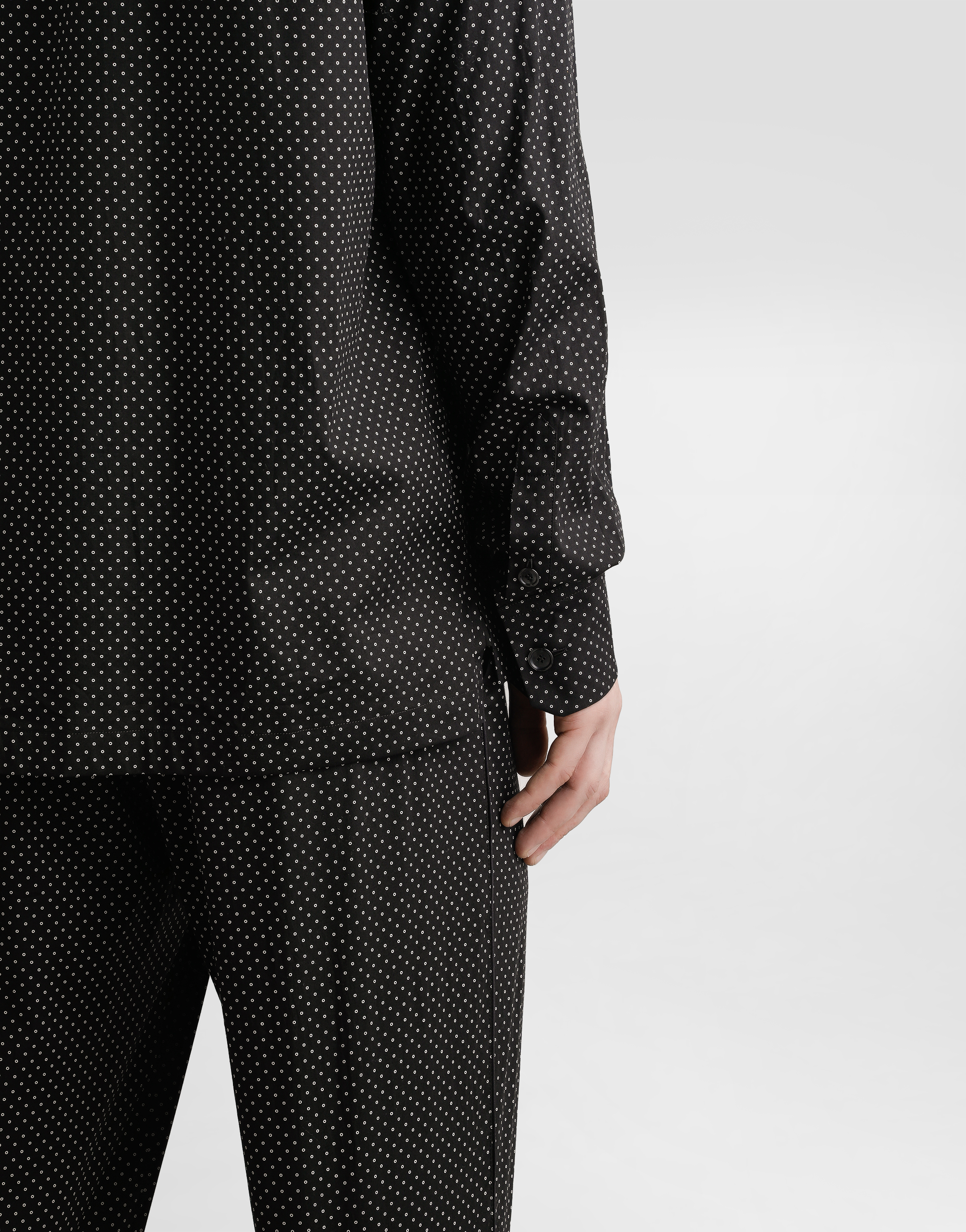 Dolce & Gabbana Microprinted Vanity Shirt In Black