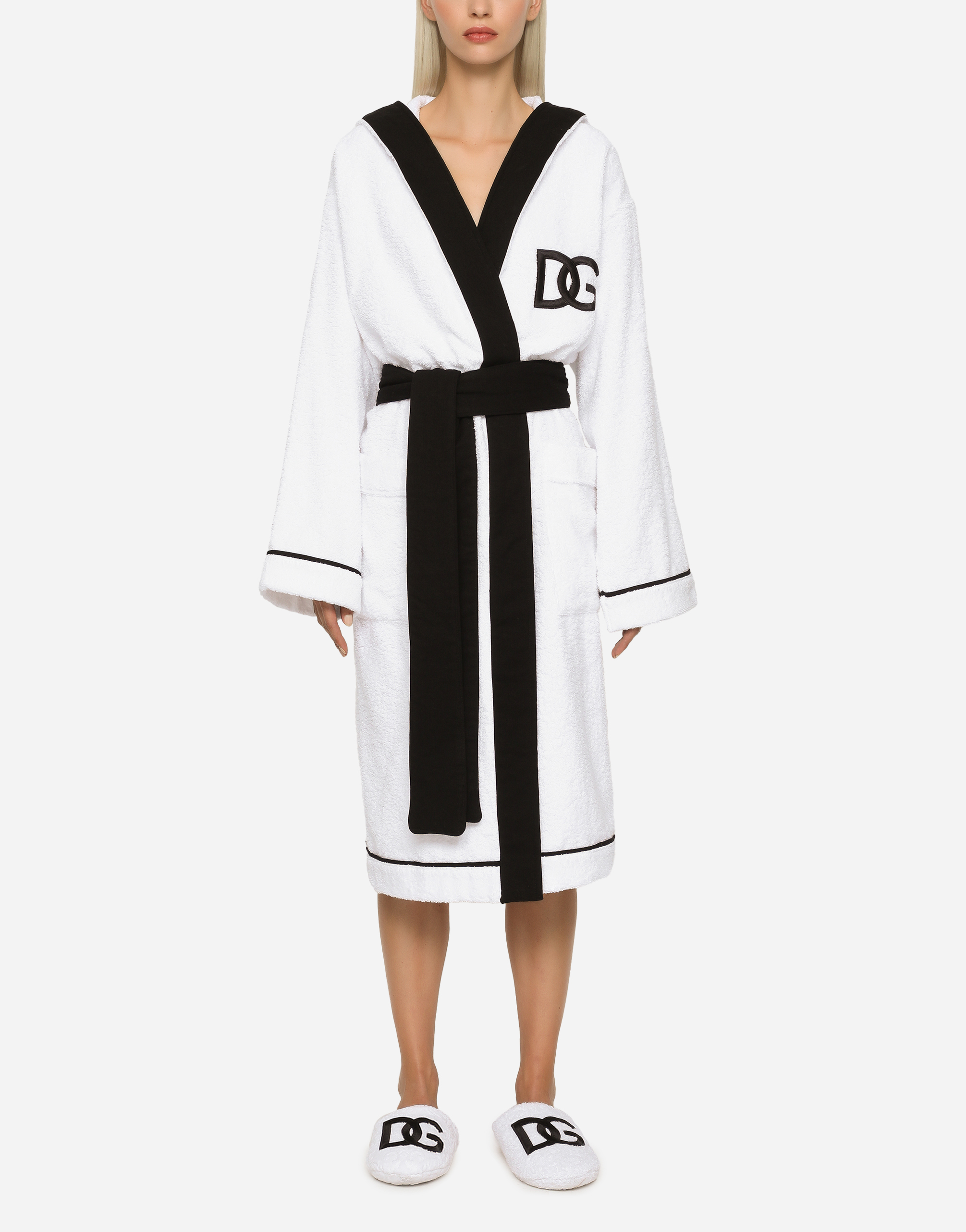 Shop Dolce & Gabbana Terry Cotton Bathrobe In Multicolor