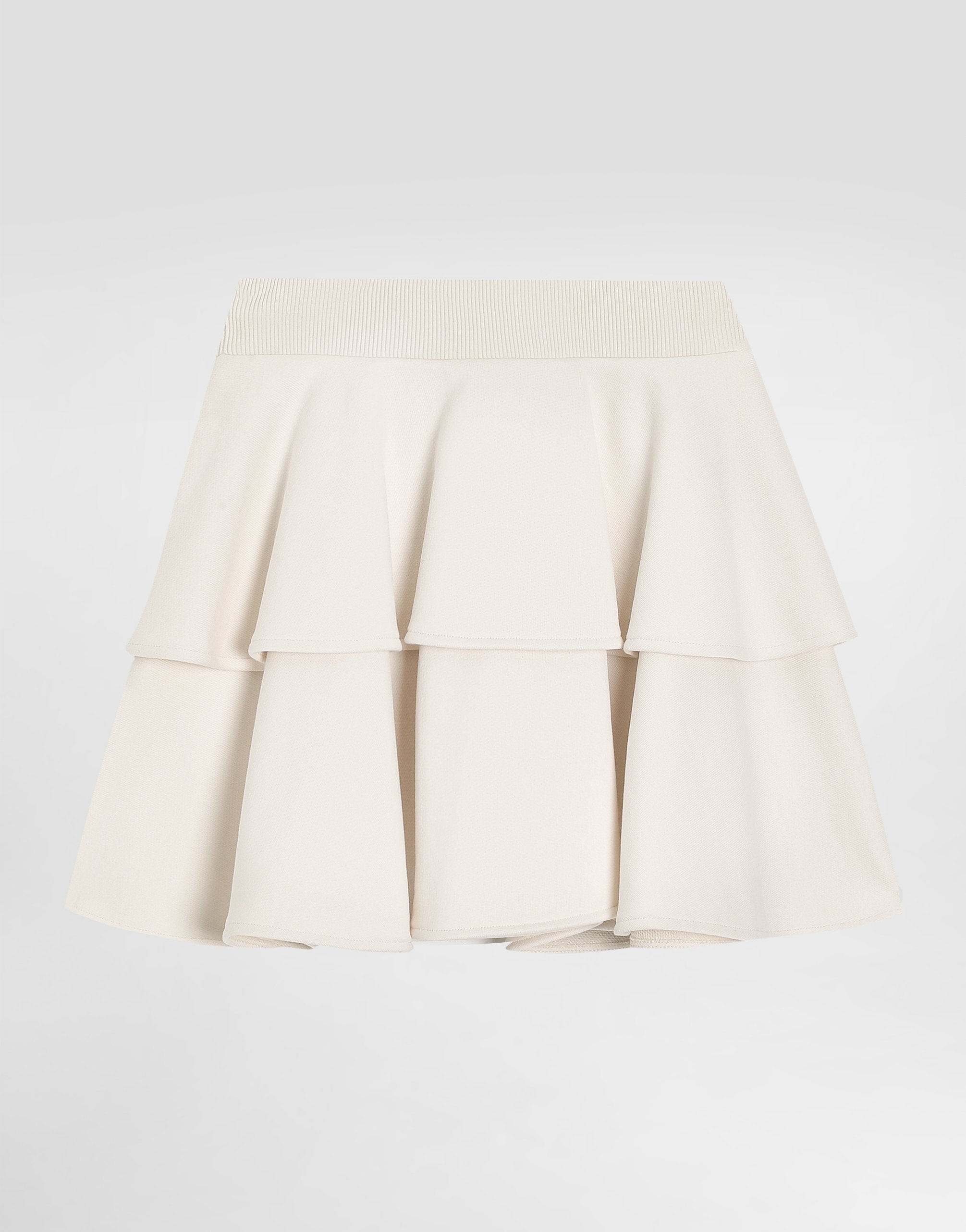 Dolce & Gabbana Fleece Skirt With Laser-cut Dg Logo In Neutral