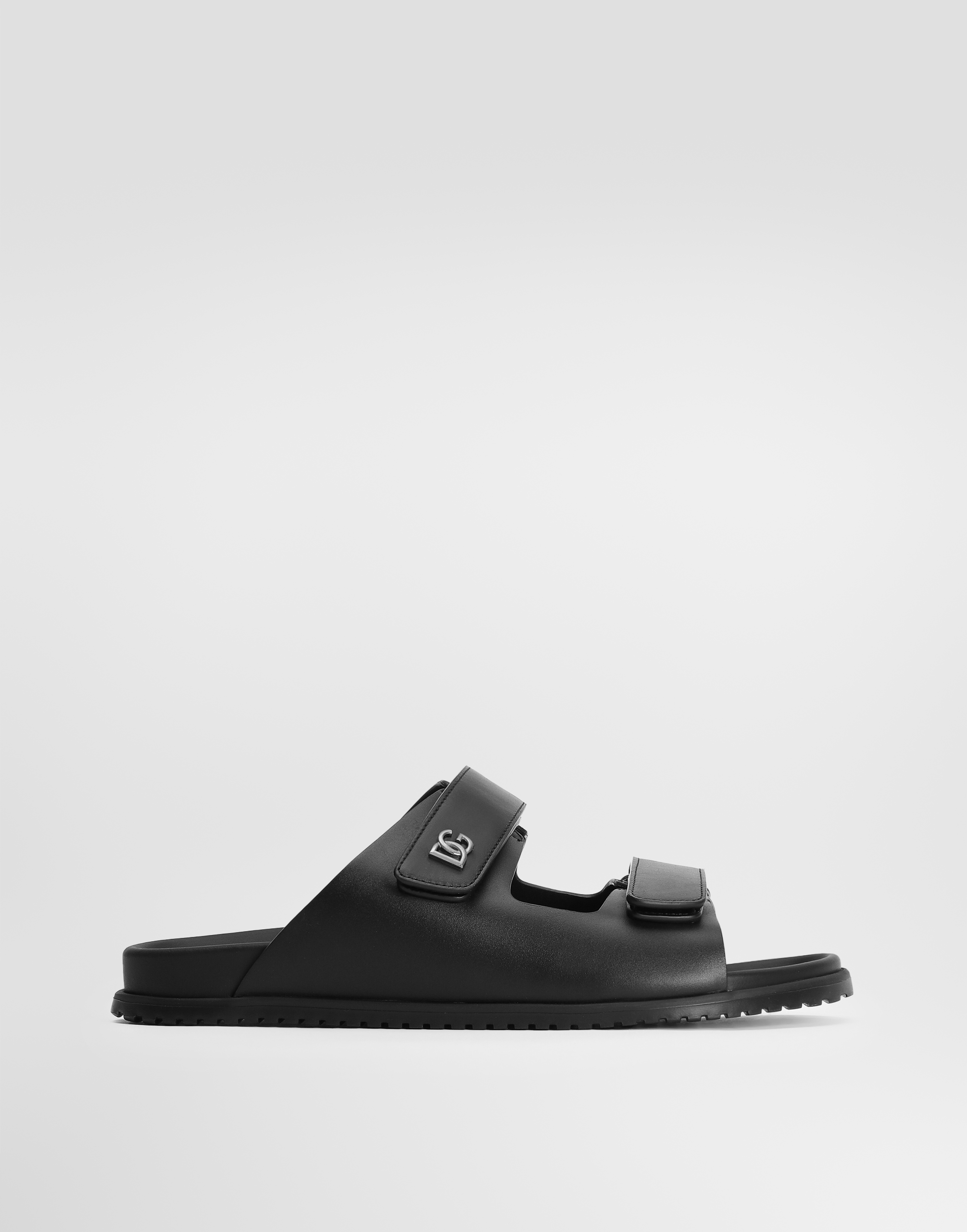 Calfskin sandals in Black for Men | Dolce&Gabbana®