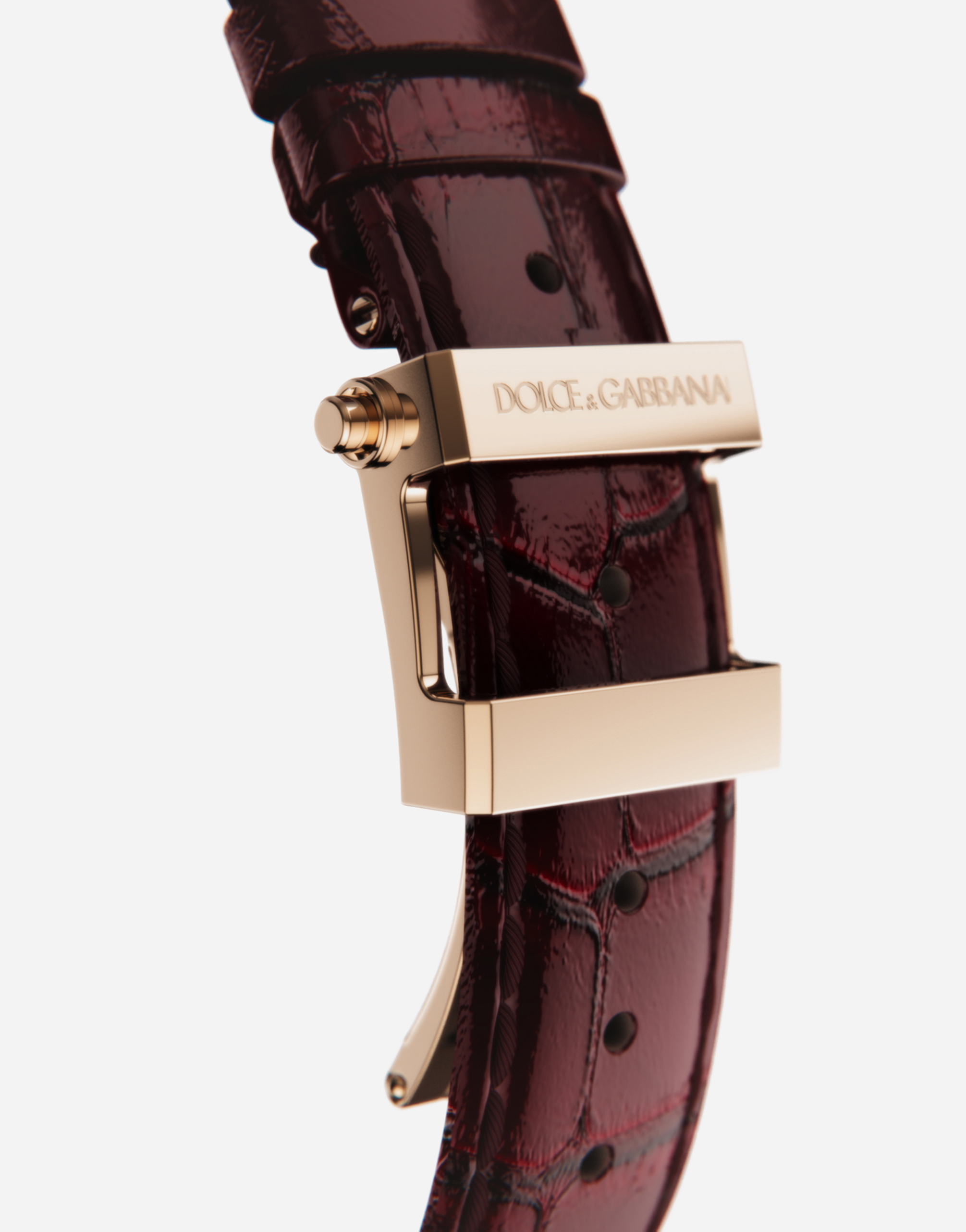 Shop Dolce & Gabbana Gold Watch With Rubies In Burgundy