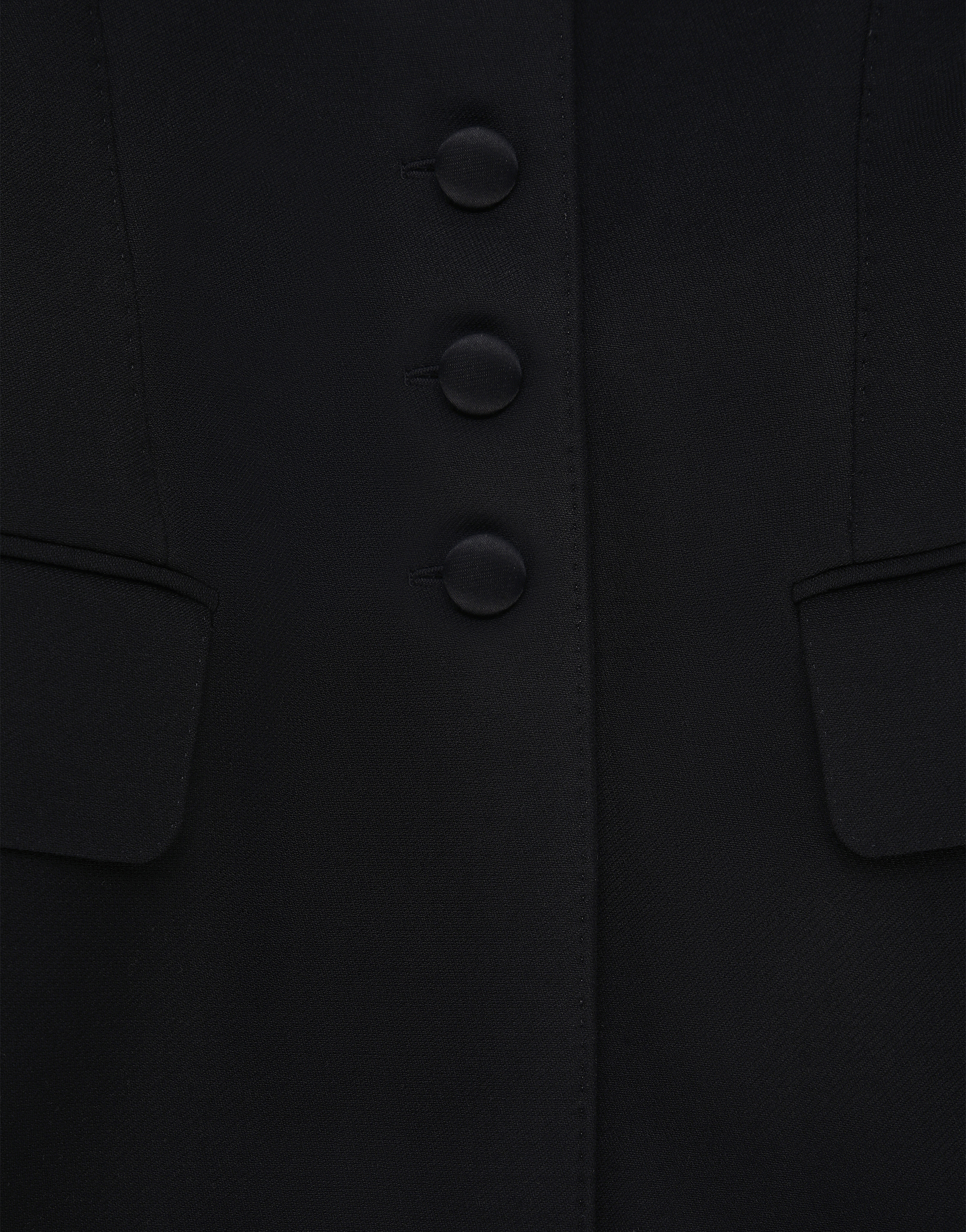 Long single-breasted wool cady Dolce-fit jacket