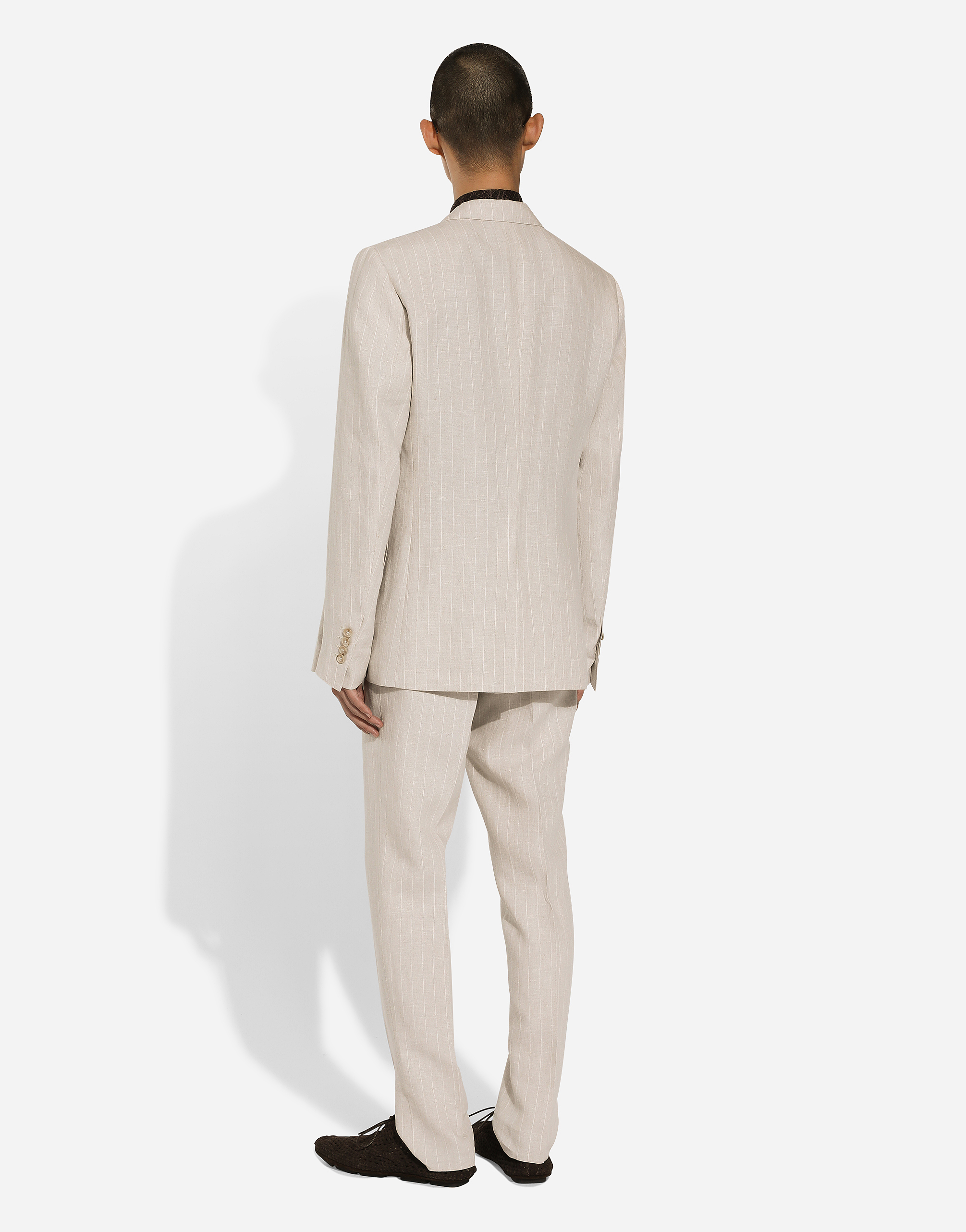 Dolce & Gabbana Pinstripe Linen Pants In マルチカラー
