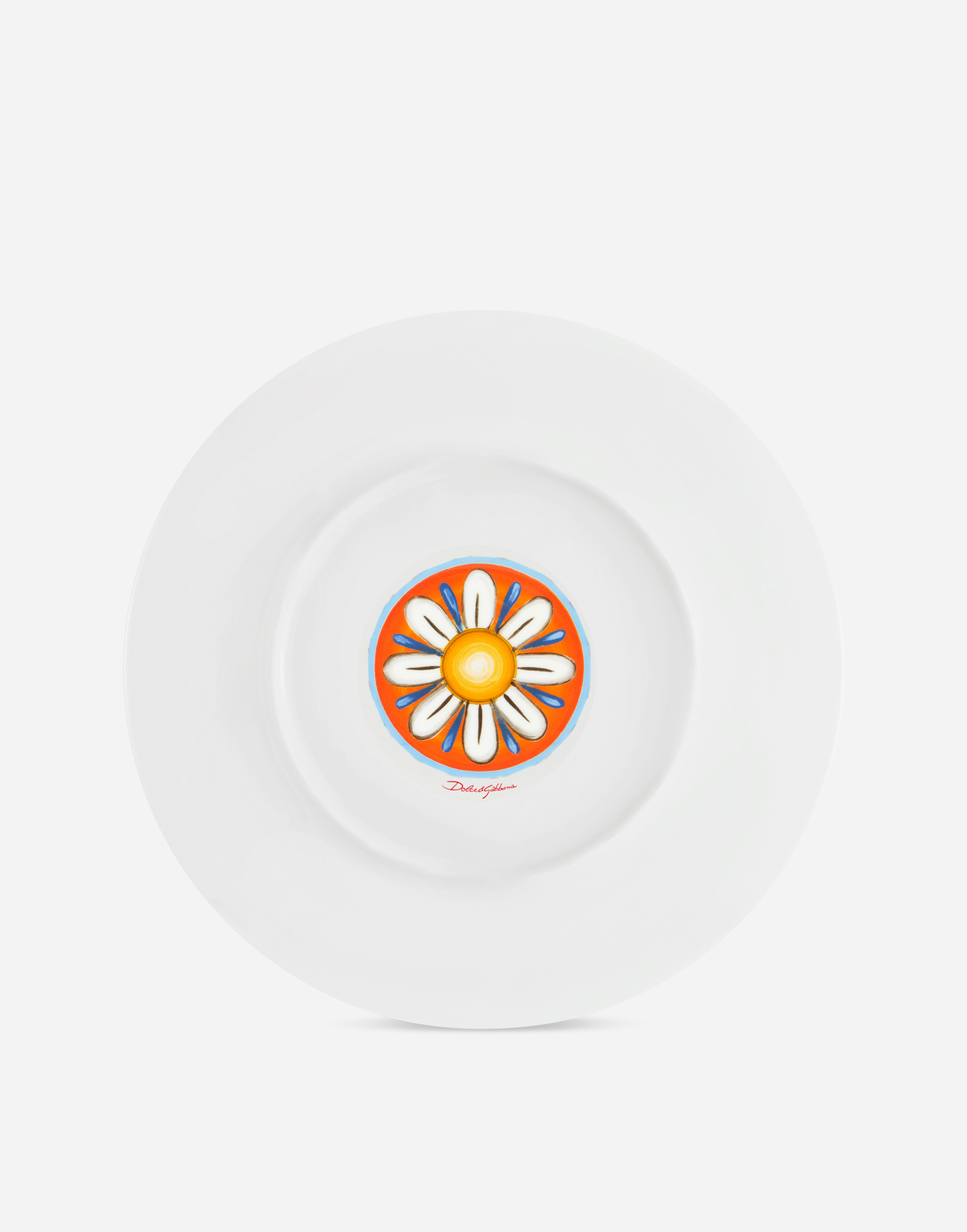 Dolce & Gabbana Set 2 Dinner Plates In Fine Porcelain Multicolor Unisex Onesize In Multicolor