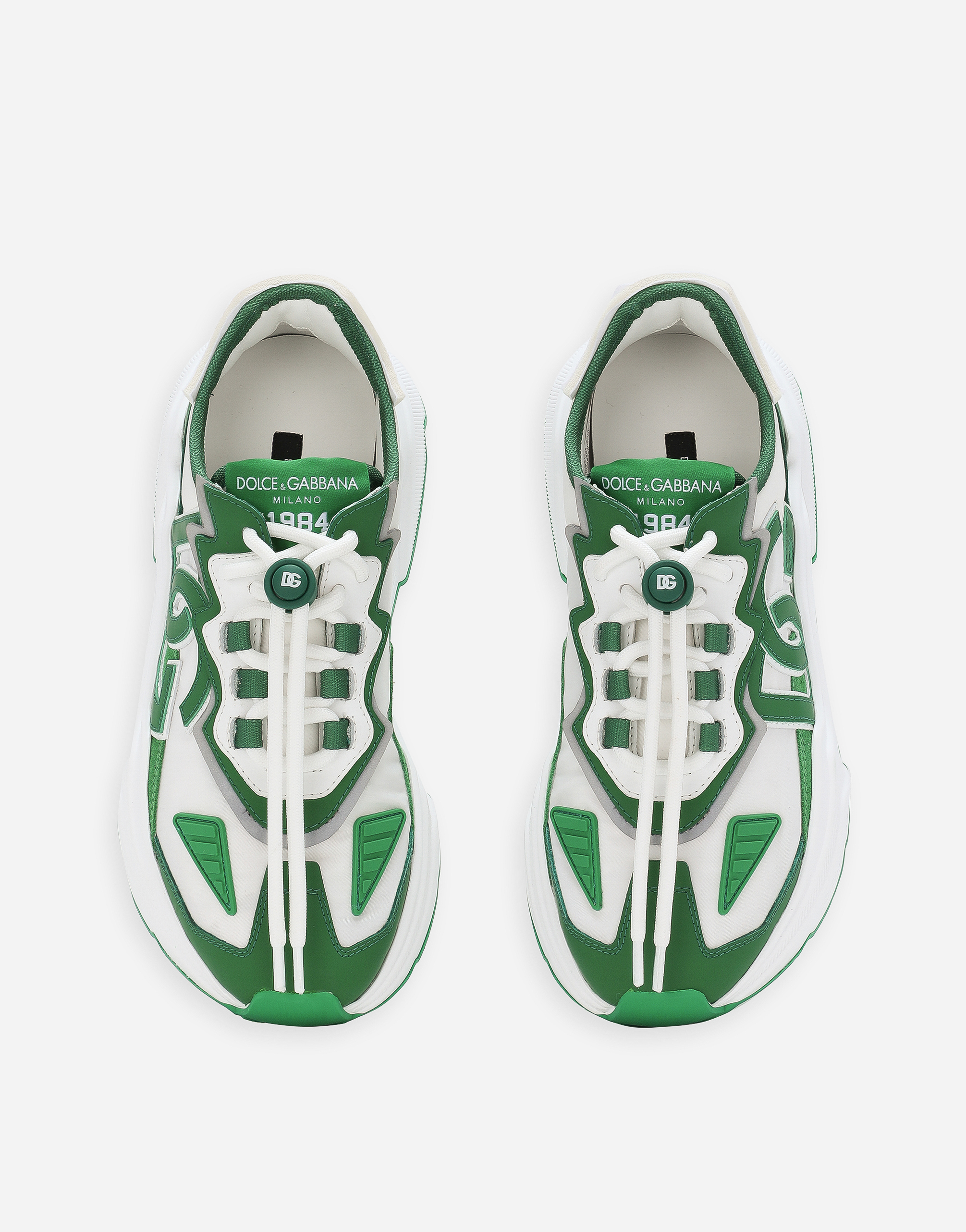 Shop Dolce & Gabbana Mixed-materials Daymaster Sneakers In Green