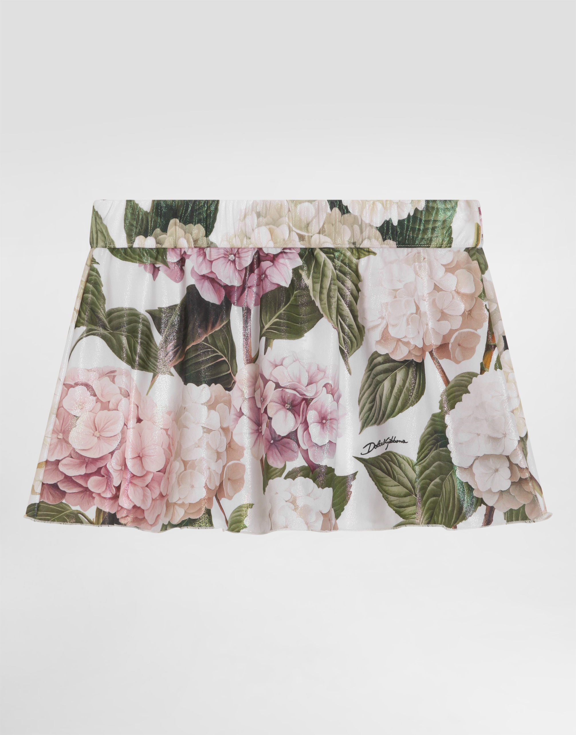 Dolce & Gabbana Hydrangea-print Short Skirt In Multi