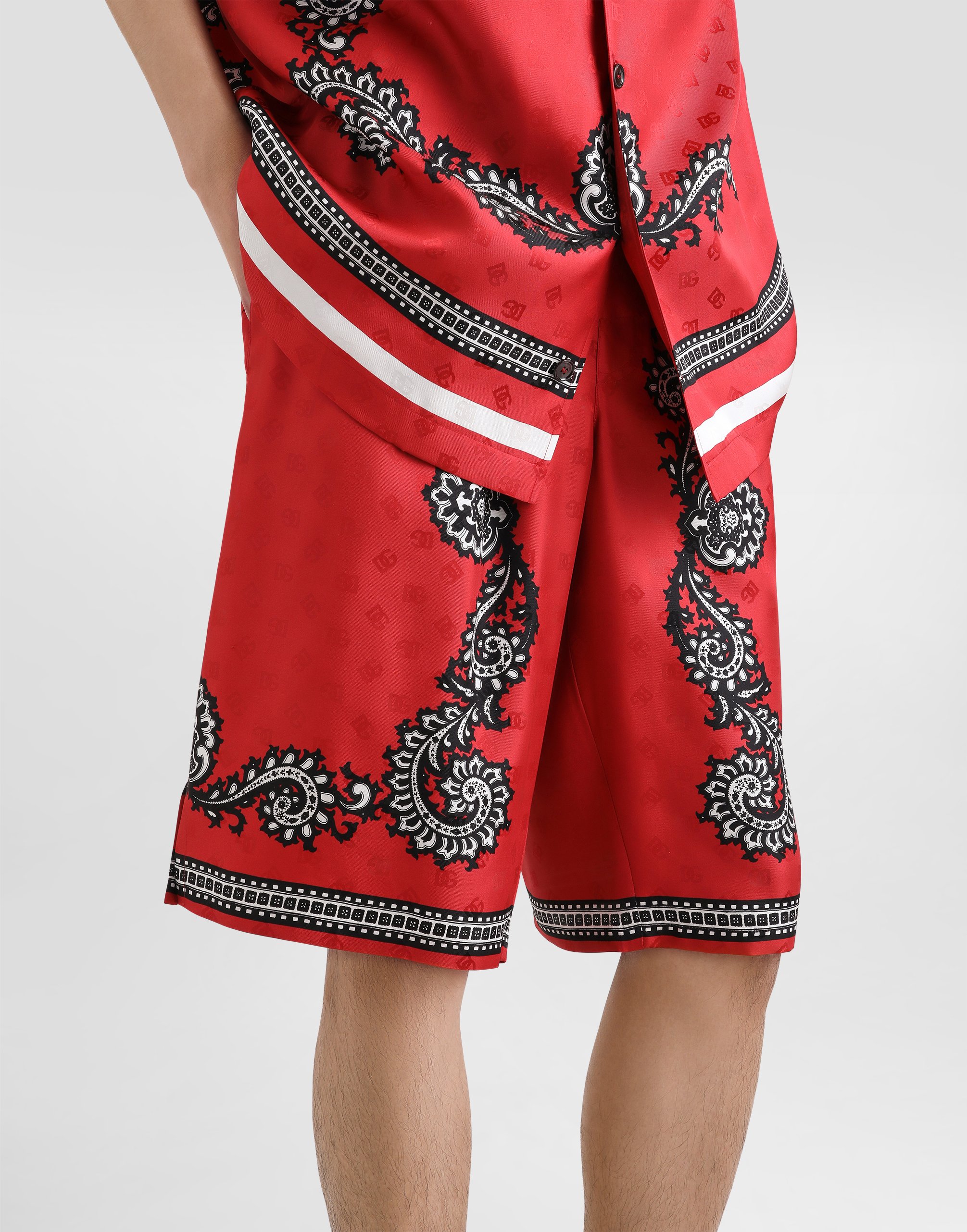 Dolce & Gabbana Bandanna-print Silk Shorts In Print