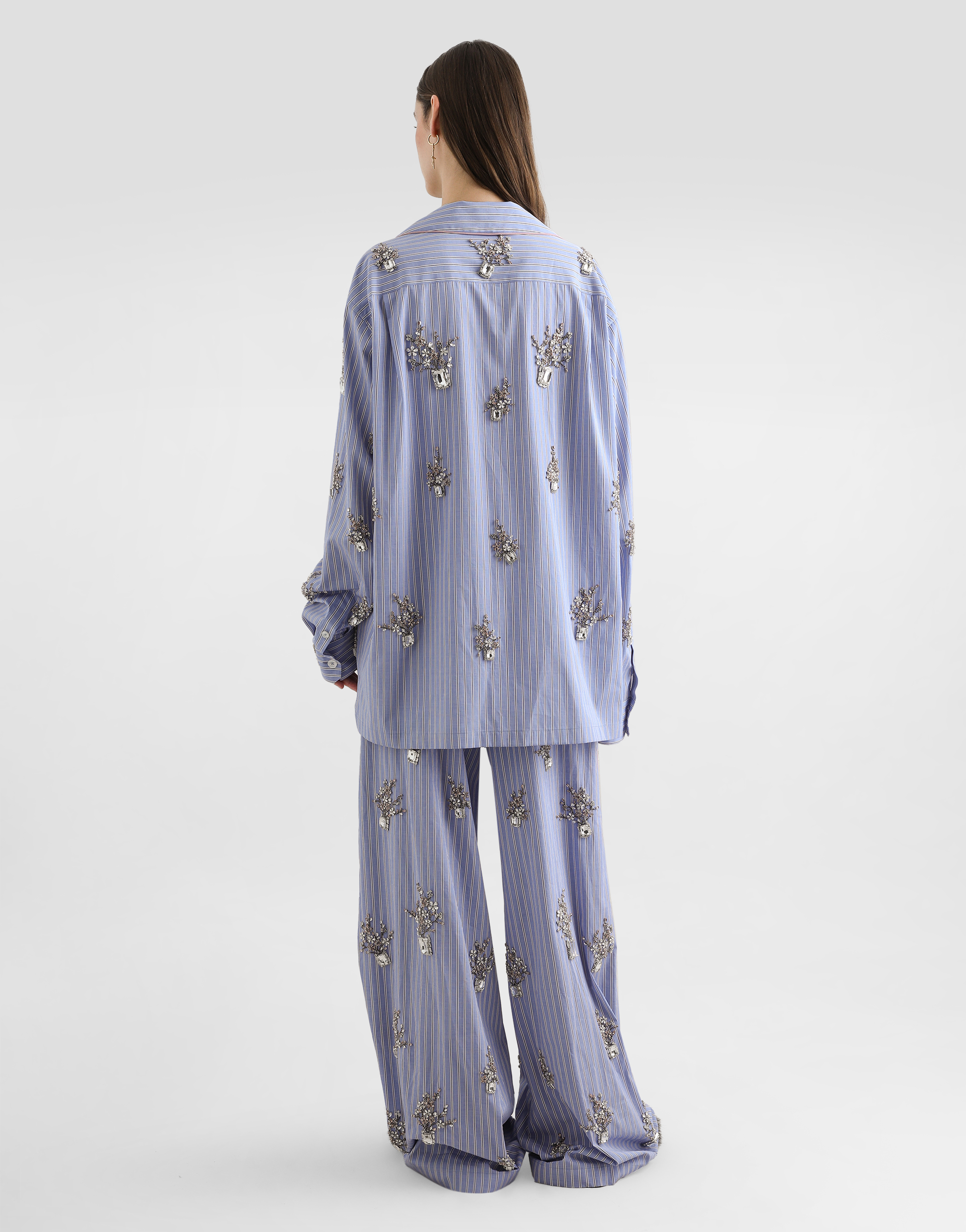  Dolce & Gabbana Dolce & Gabbana Cotton Shirt With Crystal Flower Embroidery - Woman Shirts And Tops Multi-colored 40 