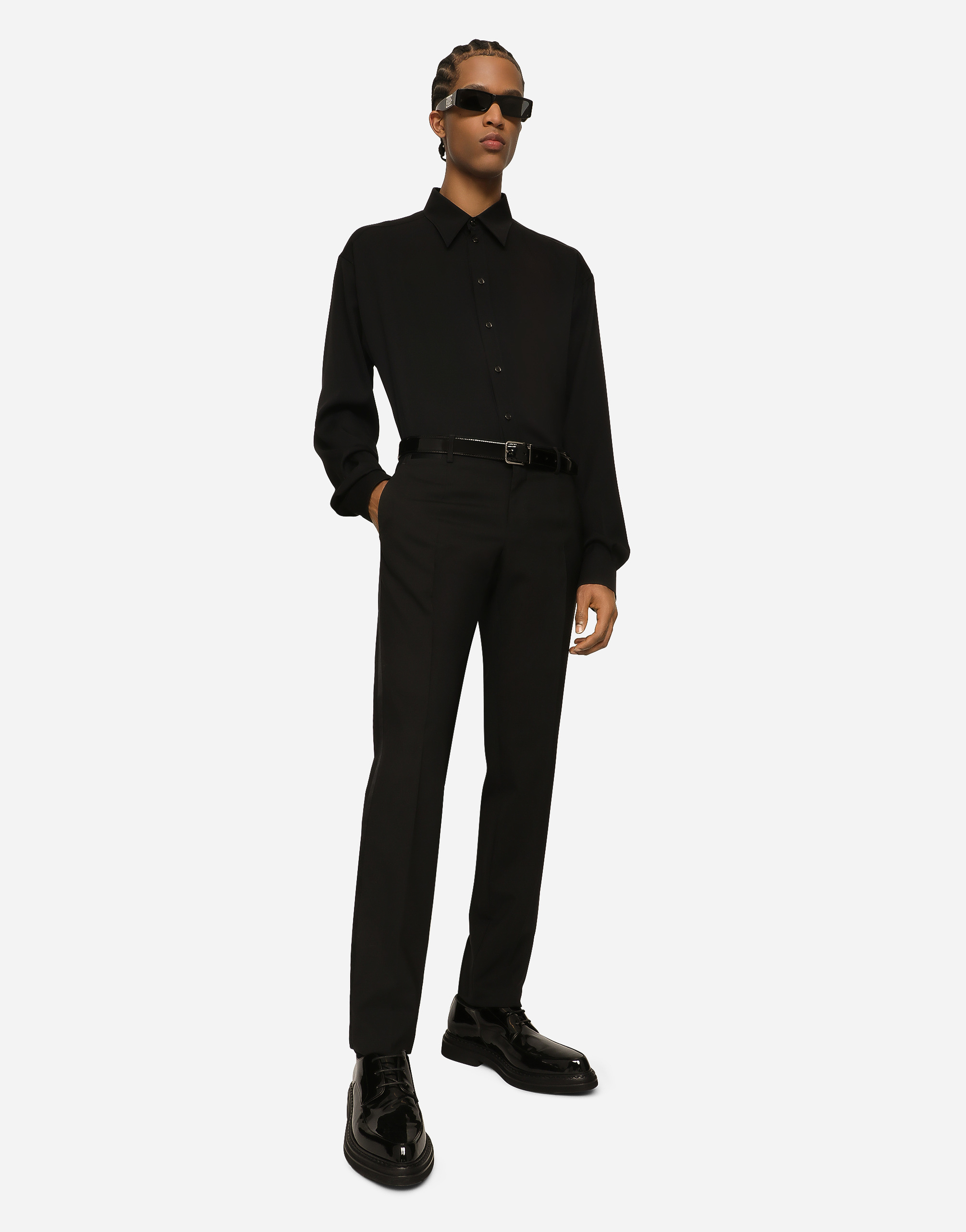 DOLCE & GABBANA STRETCH WOOL TUXEDO PANTS