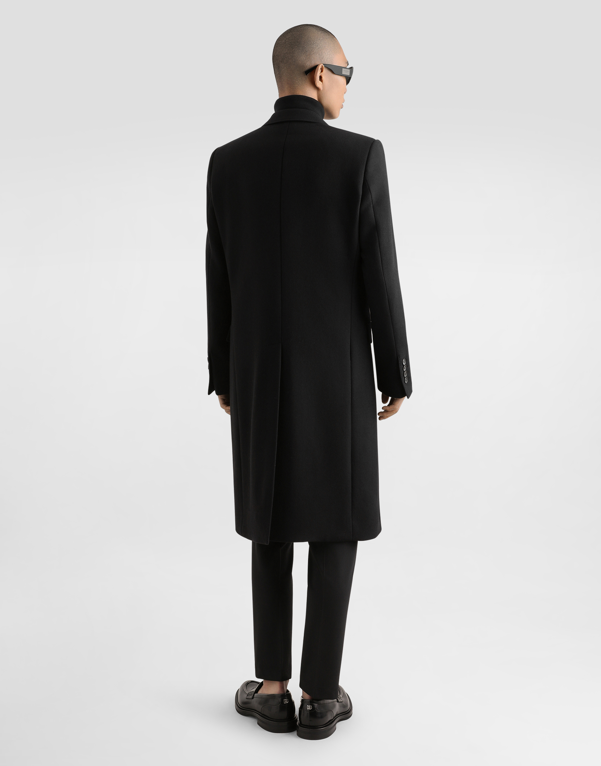 Shop Dolce & Gabbana Single-breasted Wool Coat In Black