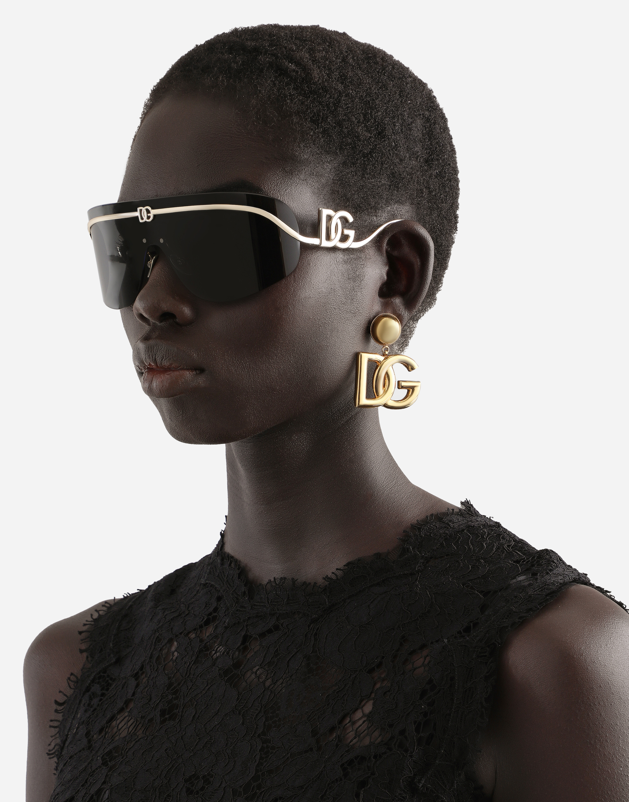 Dolce & Gabbana Statement Sunglasses In Black And Gold
