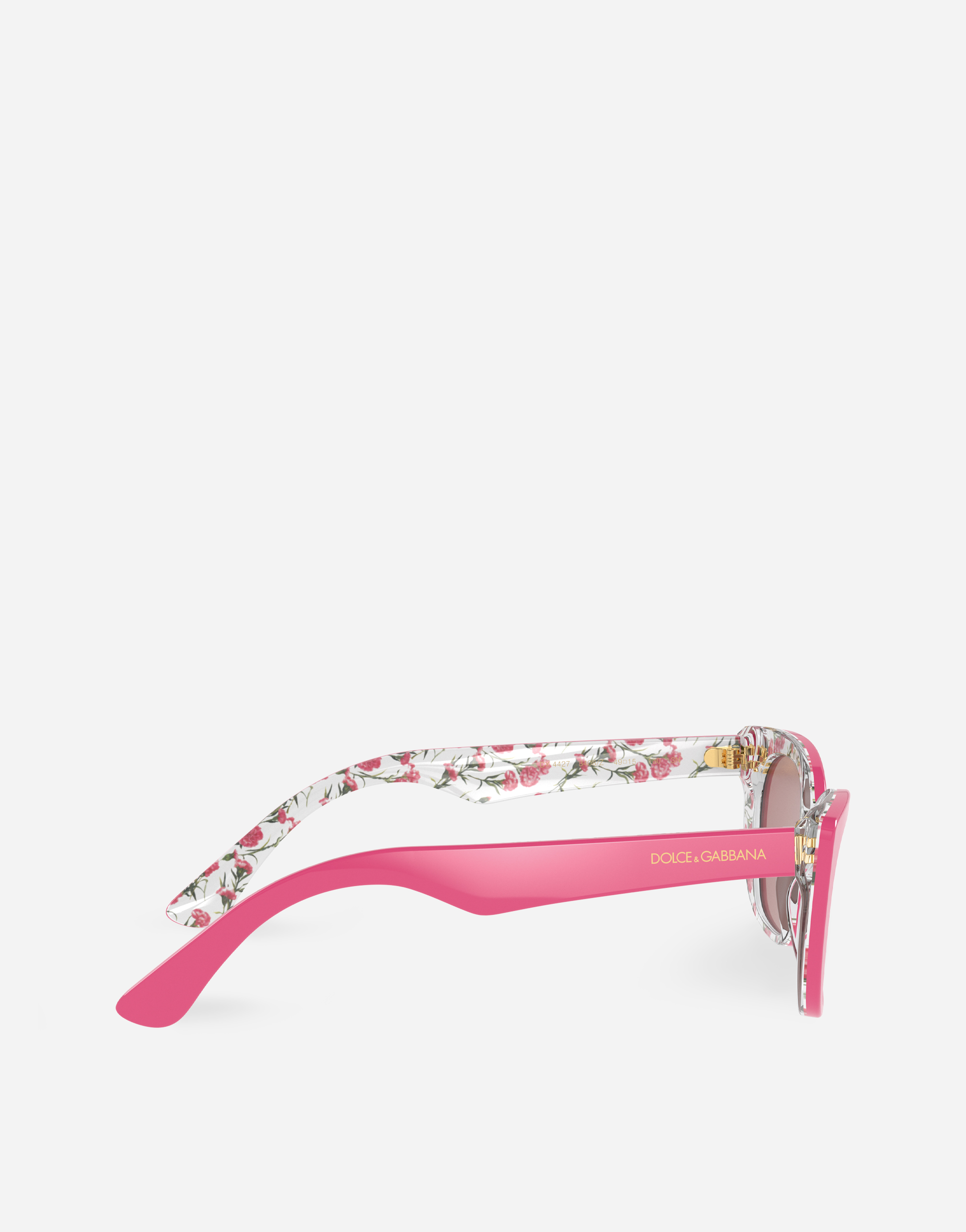 Shop Dolce & Gabbana Happy Garden Sunglasses In Pink On Flowers Print