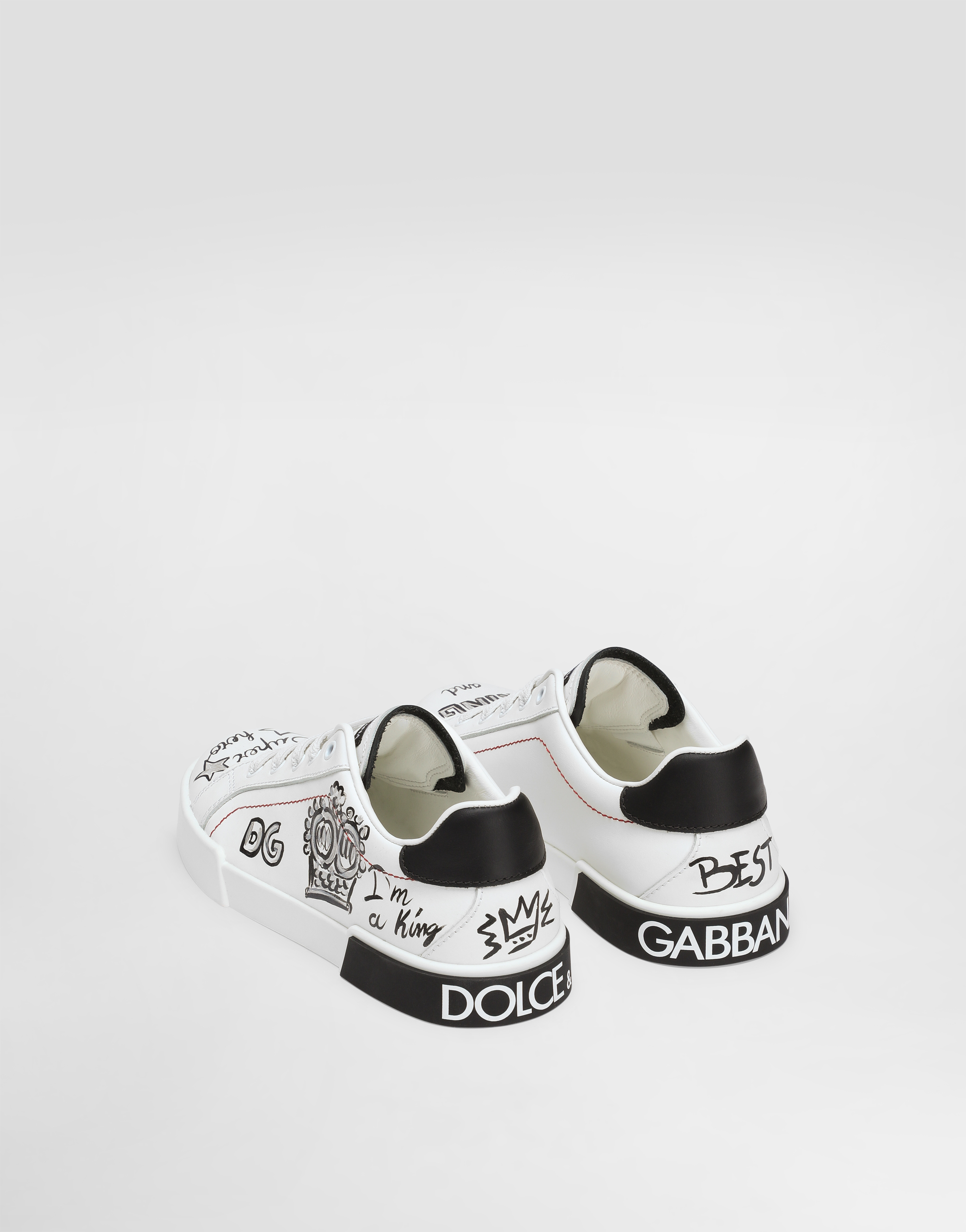 Printed calfskin portofino light sneakers