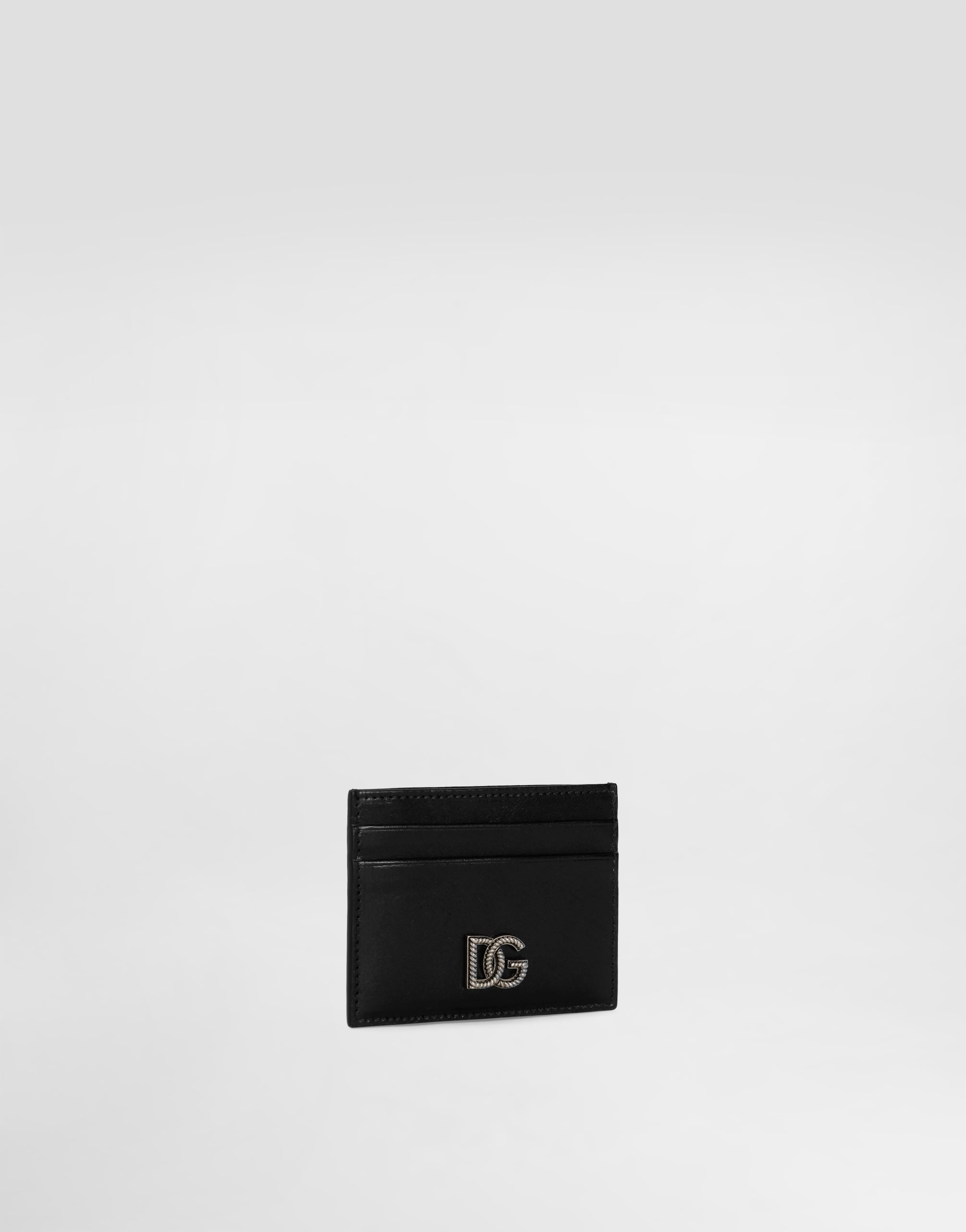  Dolce & Gabbana Tempesta Calfskin Card Holder - Homme Portefeuilles Et Petite Maroquinerie Noir Onesize 