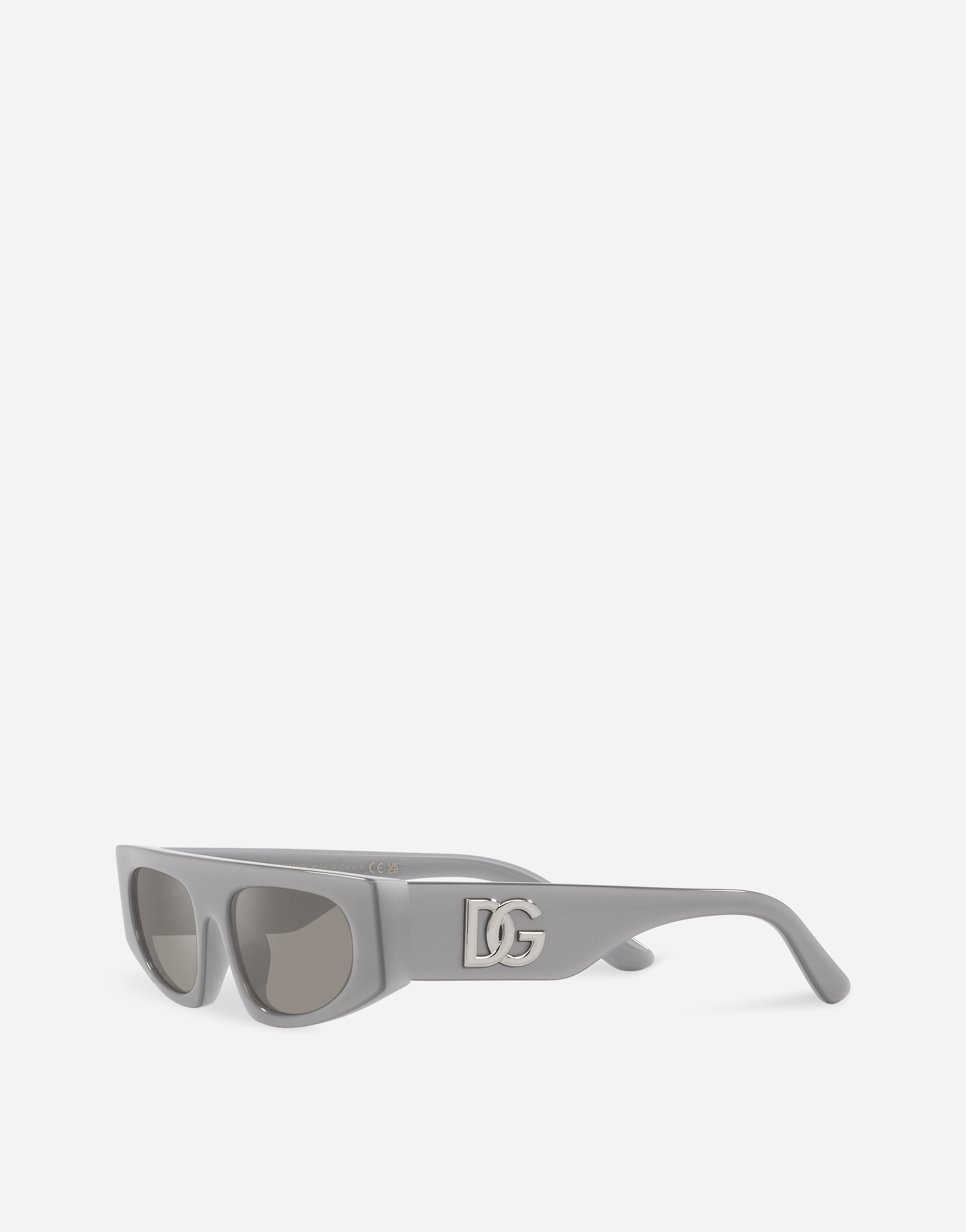 Shop Dolce & Gabbana Dg Crossed Sunglasses In Metallic Grey