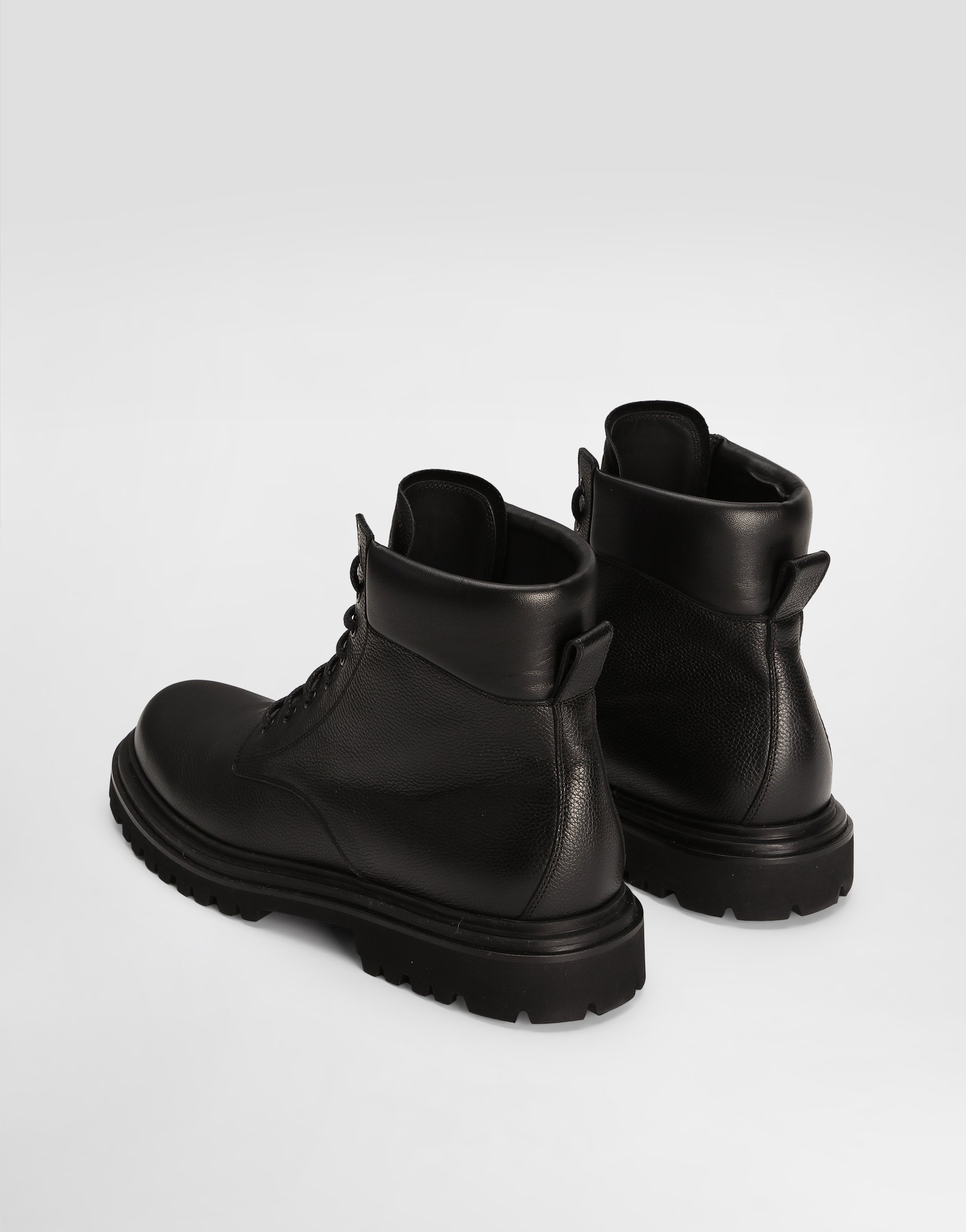 Dolce & Gabbana Calfskin Ankle Boots In Black