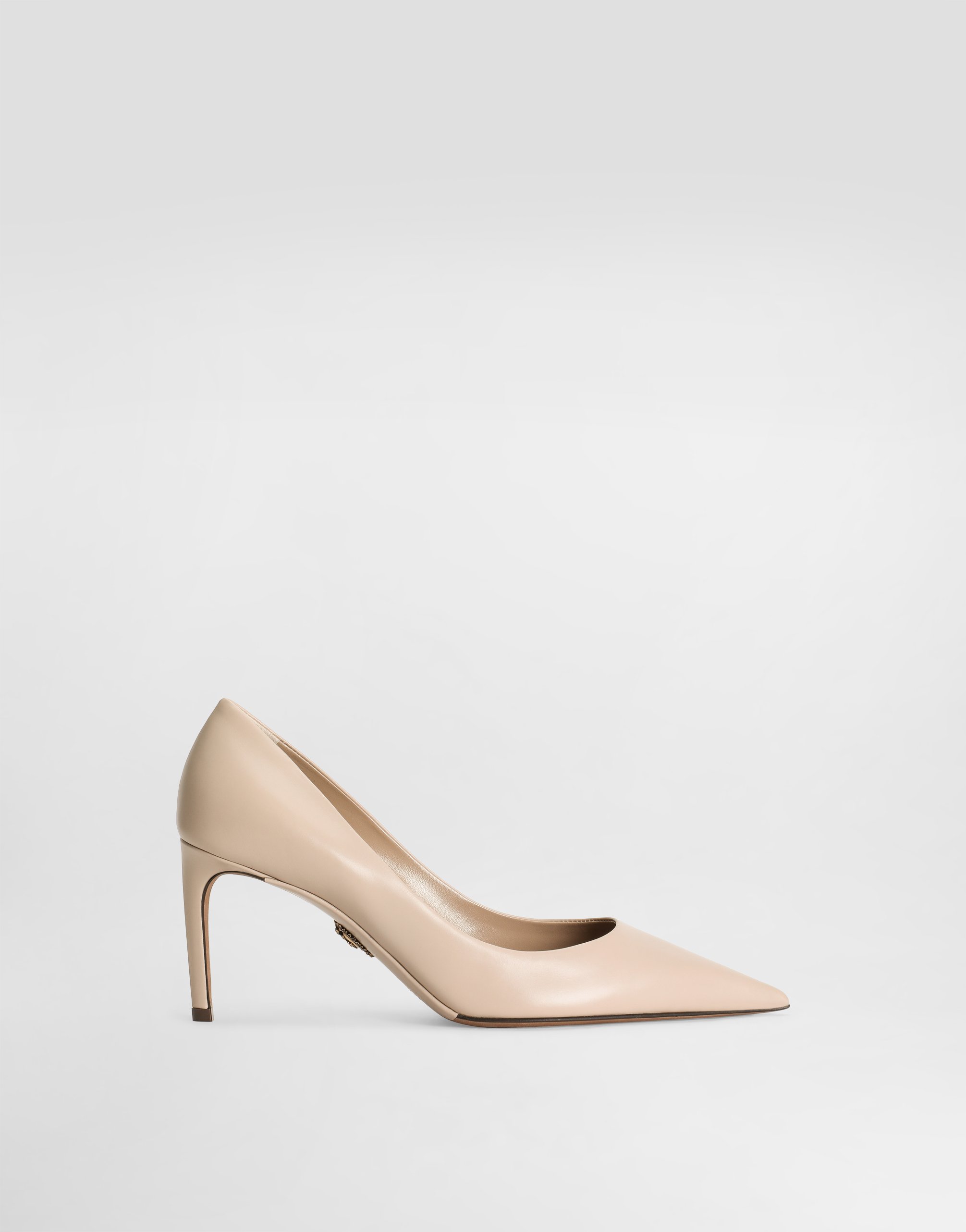 Dolce & Gabbana 80mm Pointed-toe Leather Pumps In Neutral