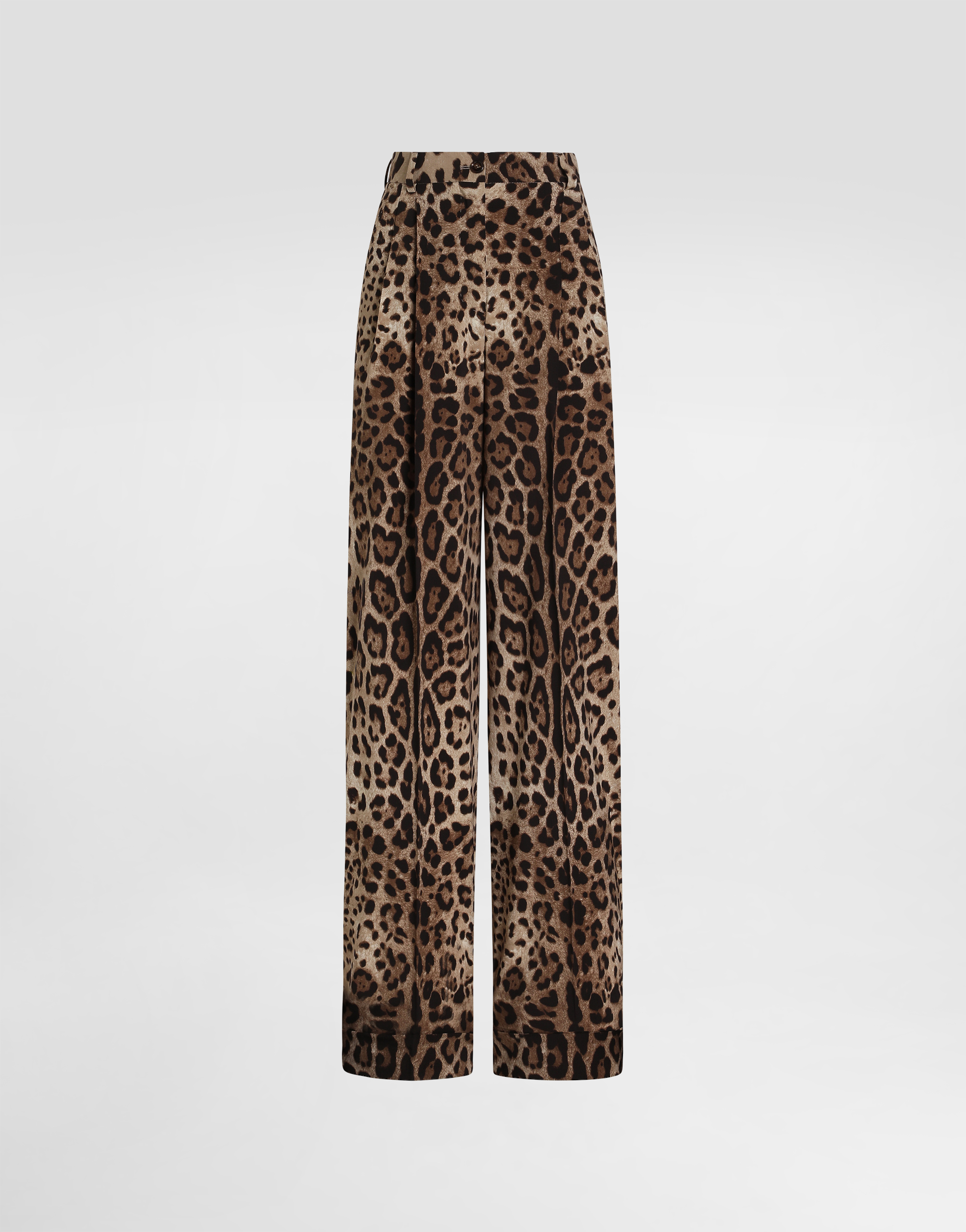 Dolce & Gabbana Leo-print Wool Trousers